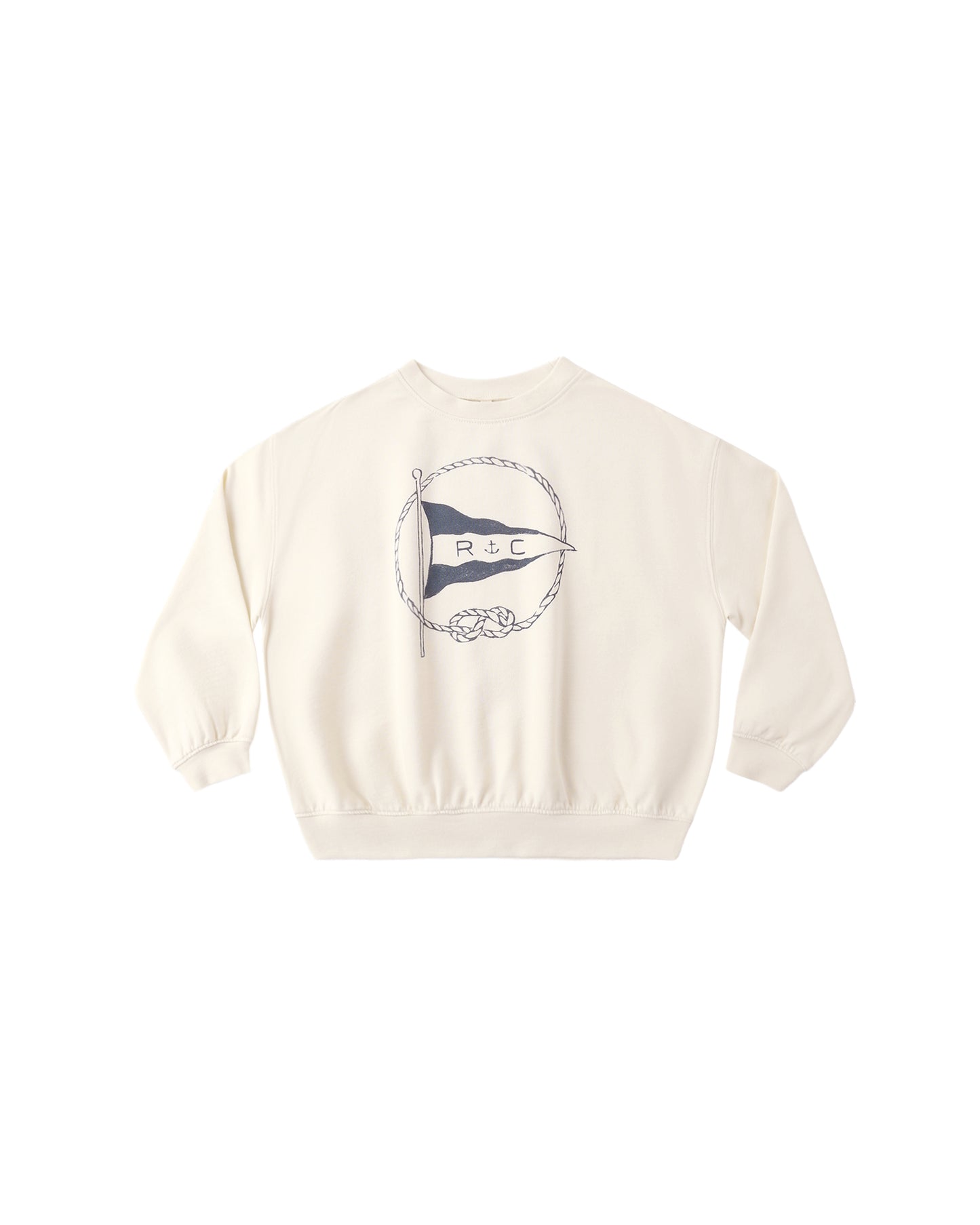 Rylee & Cru nautical flag sweatshirt in natural color, featuring a maritime-inspired flag design on a cozy sweatshirt.