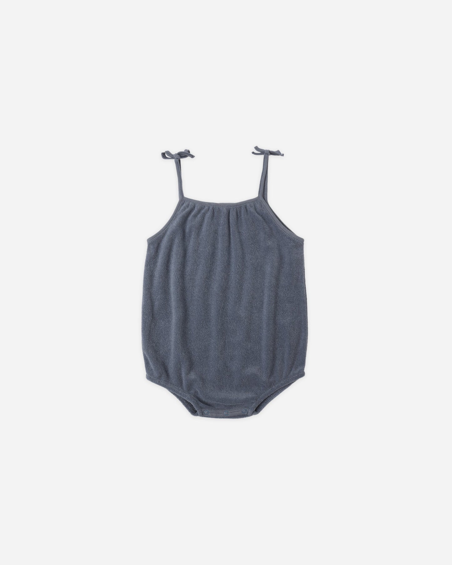 Rylee & Cru Marine Nala romper for babies, featuring a soft, patterned fabric and comfortable design, shown on a baby model.