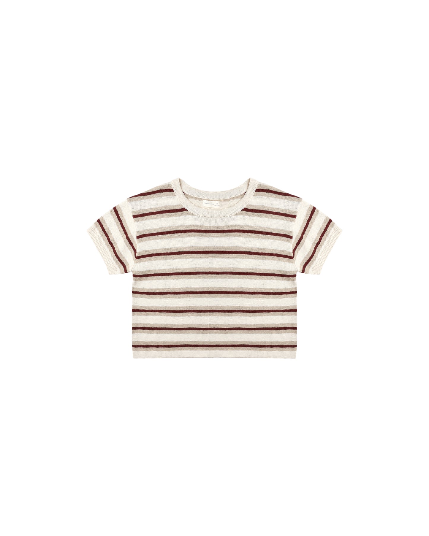 Rylee & Cru - Autumn Stripe Boxy Crop Knit Tee