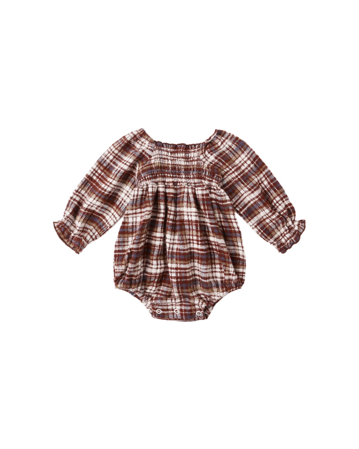 Rylee & Cru - Burgundy Plaid Adelaide Romper