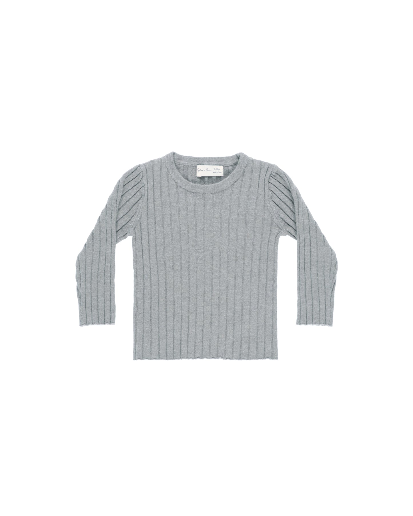 Dusty Blue Long Sleeve Knit Top