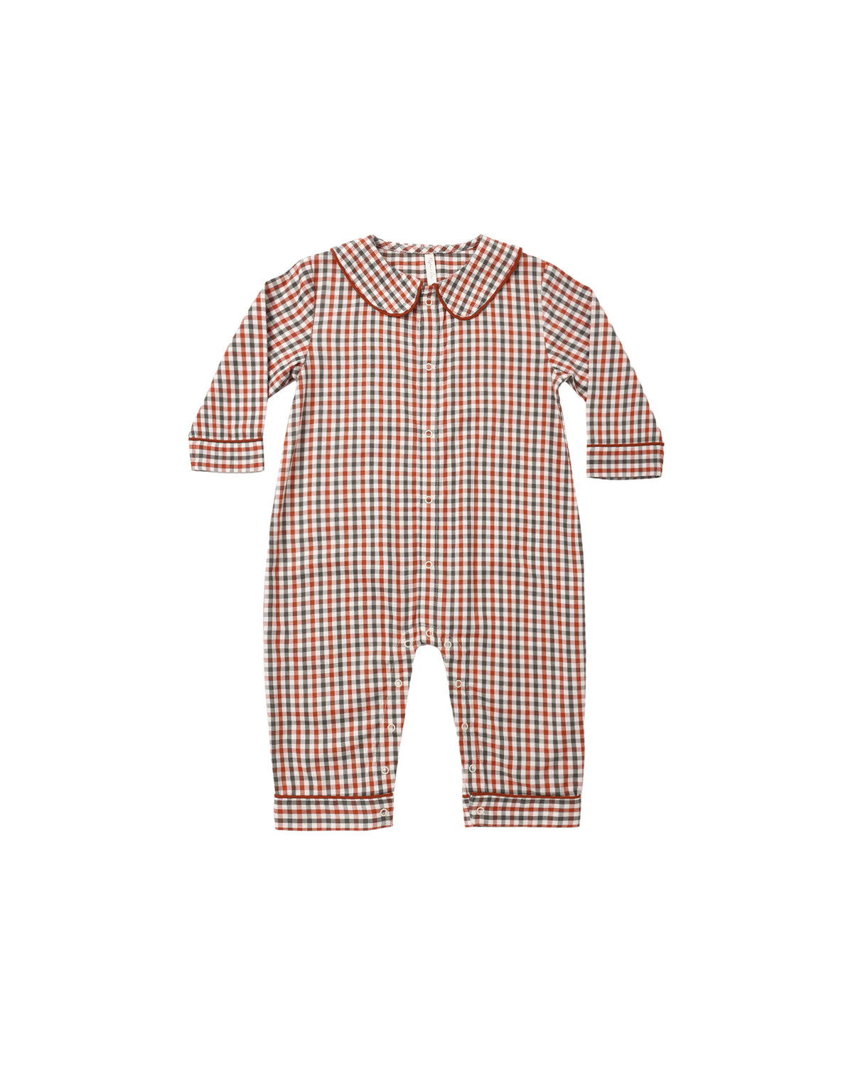 Holiday Gingham Baby Pajama Romper