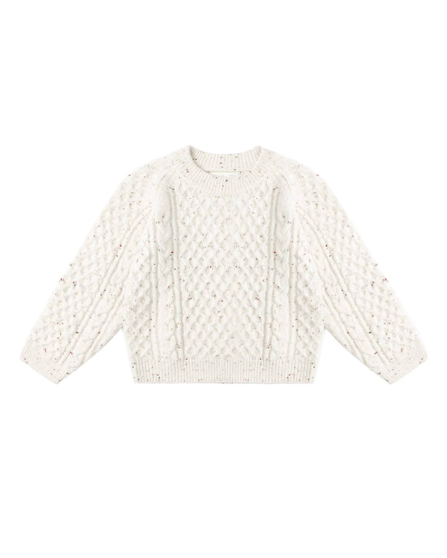Natural Speckled Cable Knit Sweater