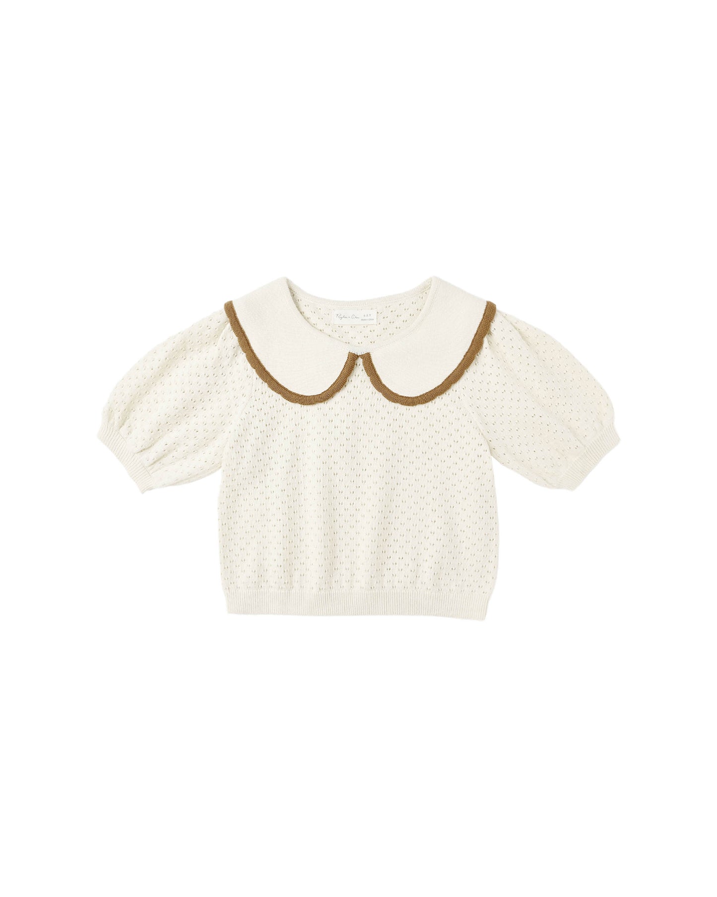 Rylee & Cru - Natural Pointelle Collared Top