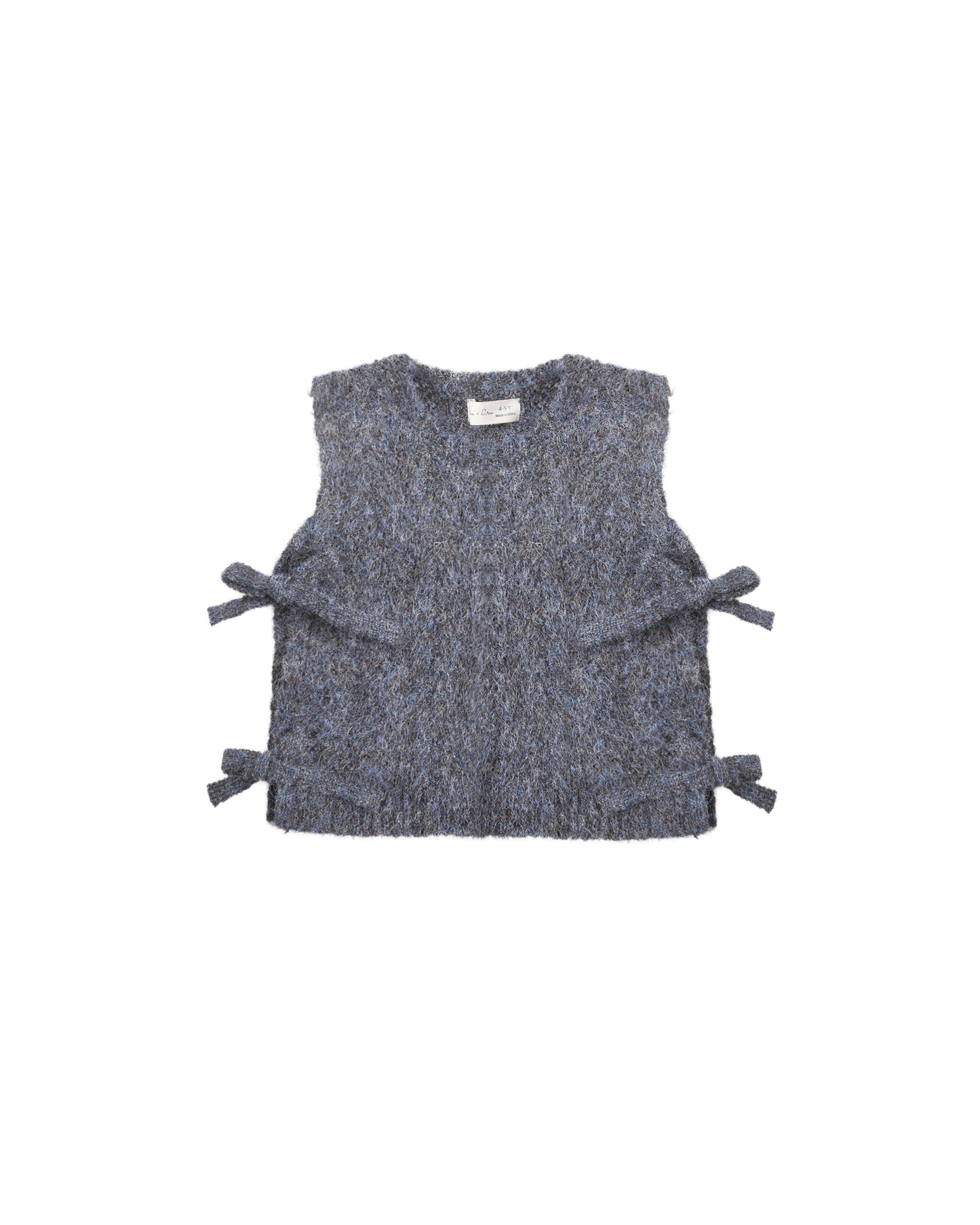 Rylee & Cru Midnight Bow Sweater Vest featuring a cozy knit fabric and a charming bow detail on the front.