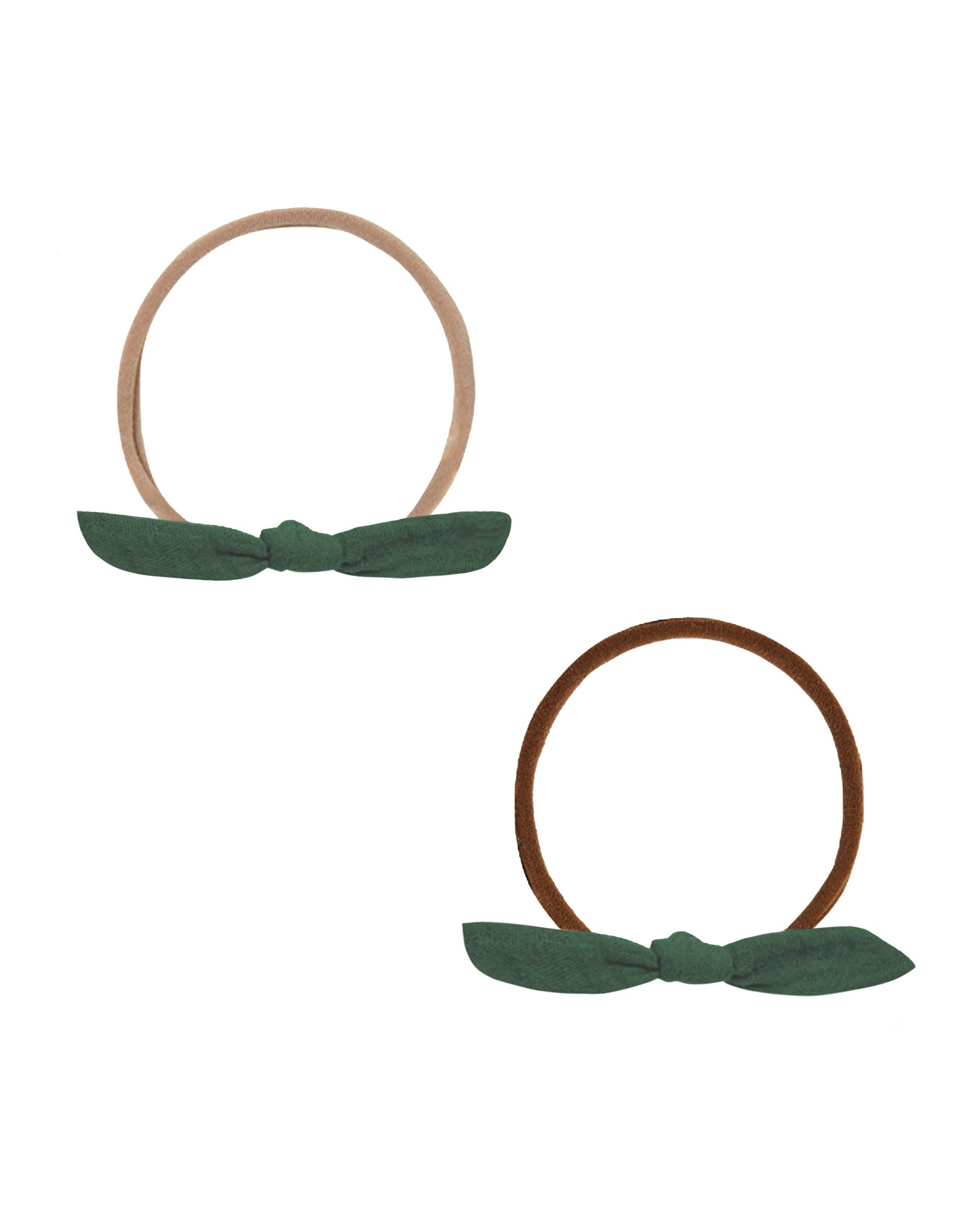 Green Little Knot Headband by Rylee & Cru featuring a soft fabric headband with a knot detail for babies and toddlers.