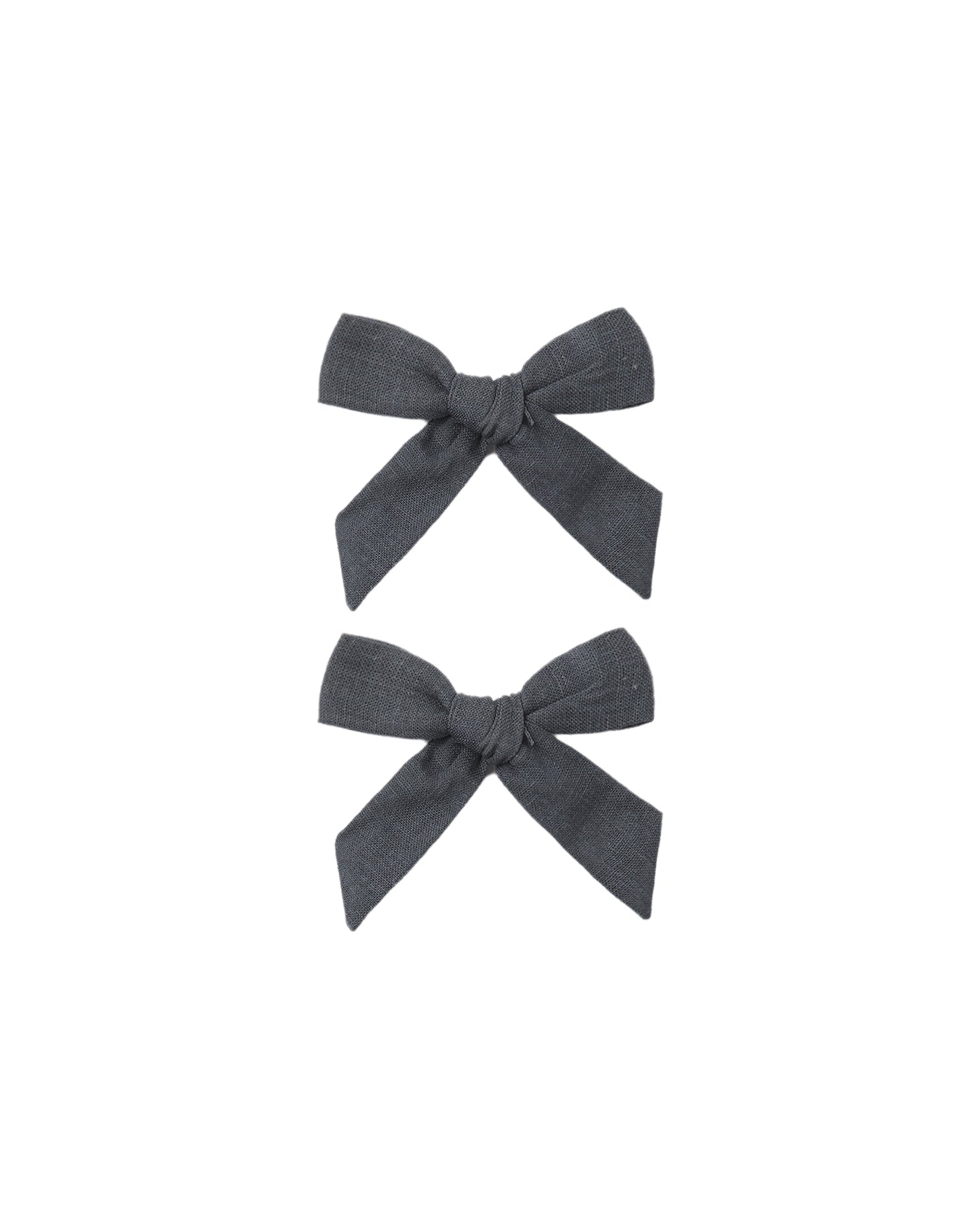 Set of two Rylee & Cru Midnight Bows for babies and toddlers, featuring soft, dark-colored fabric with cute bow designs.
