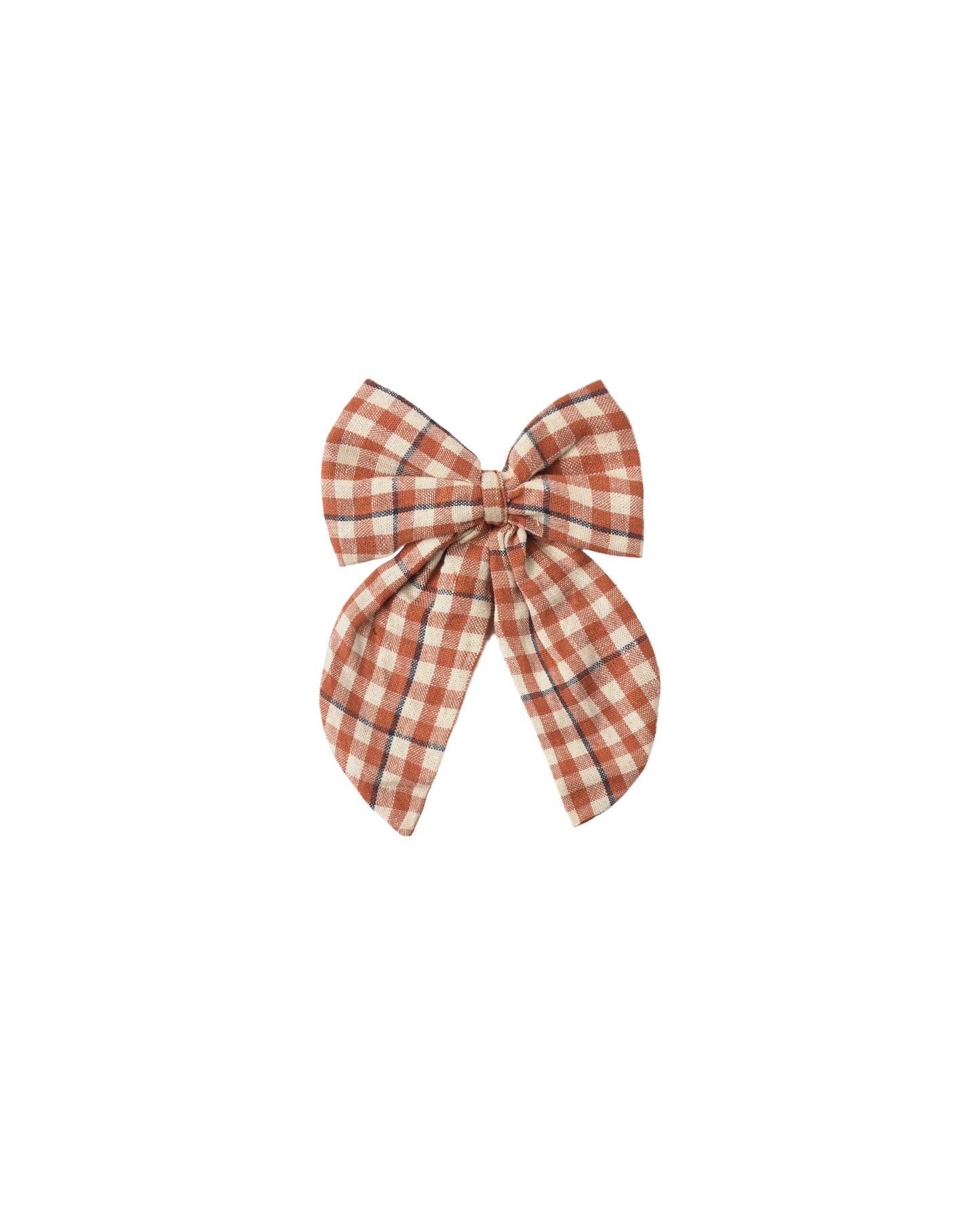 Rylee & Cru Poppy Gingham Oversized Bow in red and white fabric, styled as a large decorative hair accessory for children.