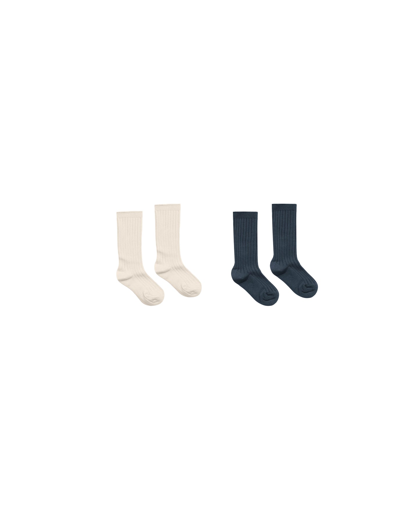Rylee & Cru - Natural/Navy Ribbed Socks