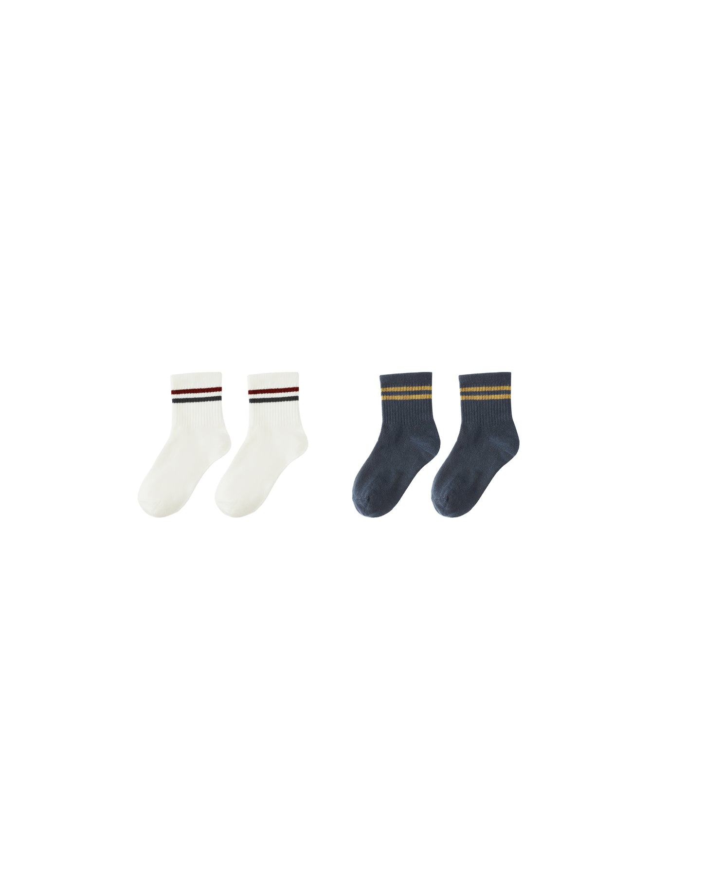 Rylee & Cru - Ivory/Navy Stripe Socks 2-Pack