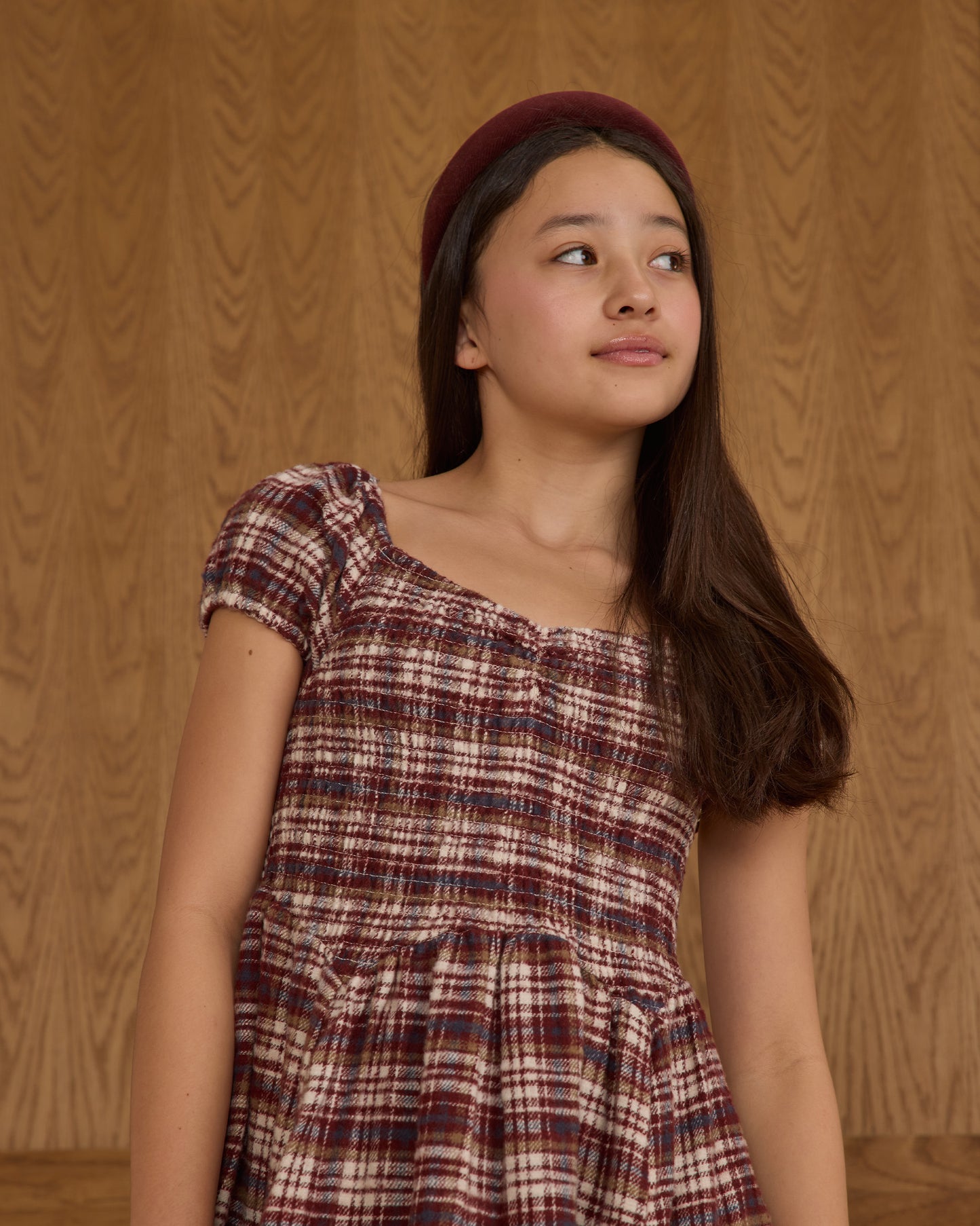 Rylee & Cru - Teen Burgundy Plaid Stella Dress