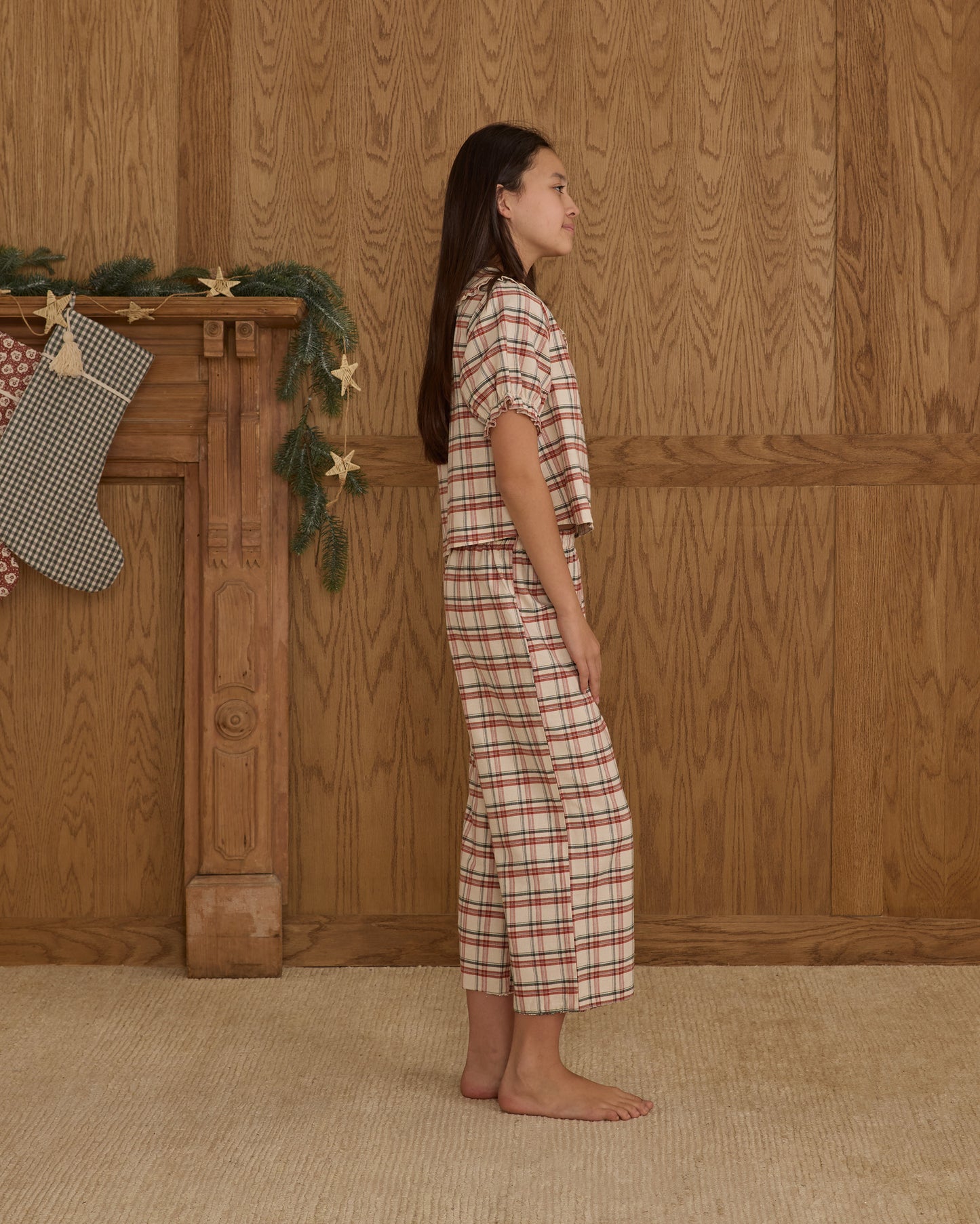 Teen Holiday Flannel Ruffle Pajamas