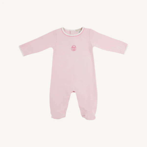The Beaufort Bonnet Company - Rock Me Romper Palm Beach Pink with Palmetto Pearl & Pumpkin Embroidery