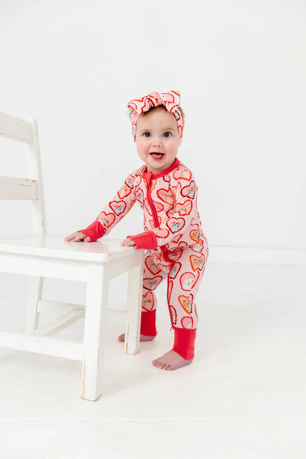 Pink Fur-Ever Valentine Zipper Romper