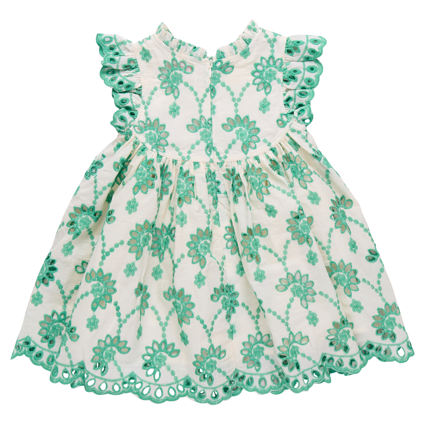Kelly Green Eyelet Girls Cynthia Dress