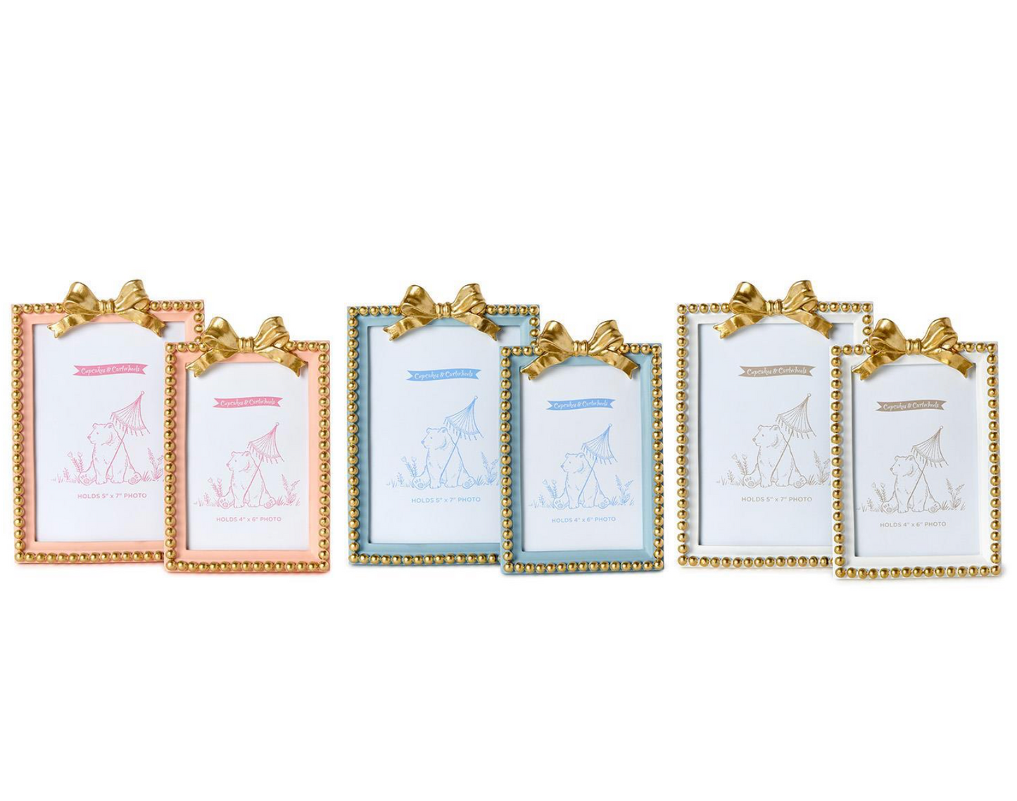 Golden Bow Set of 2 Photo Frames