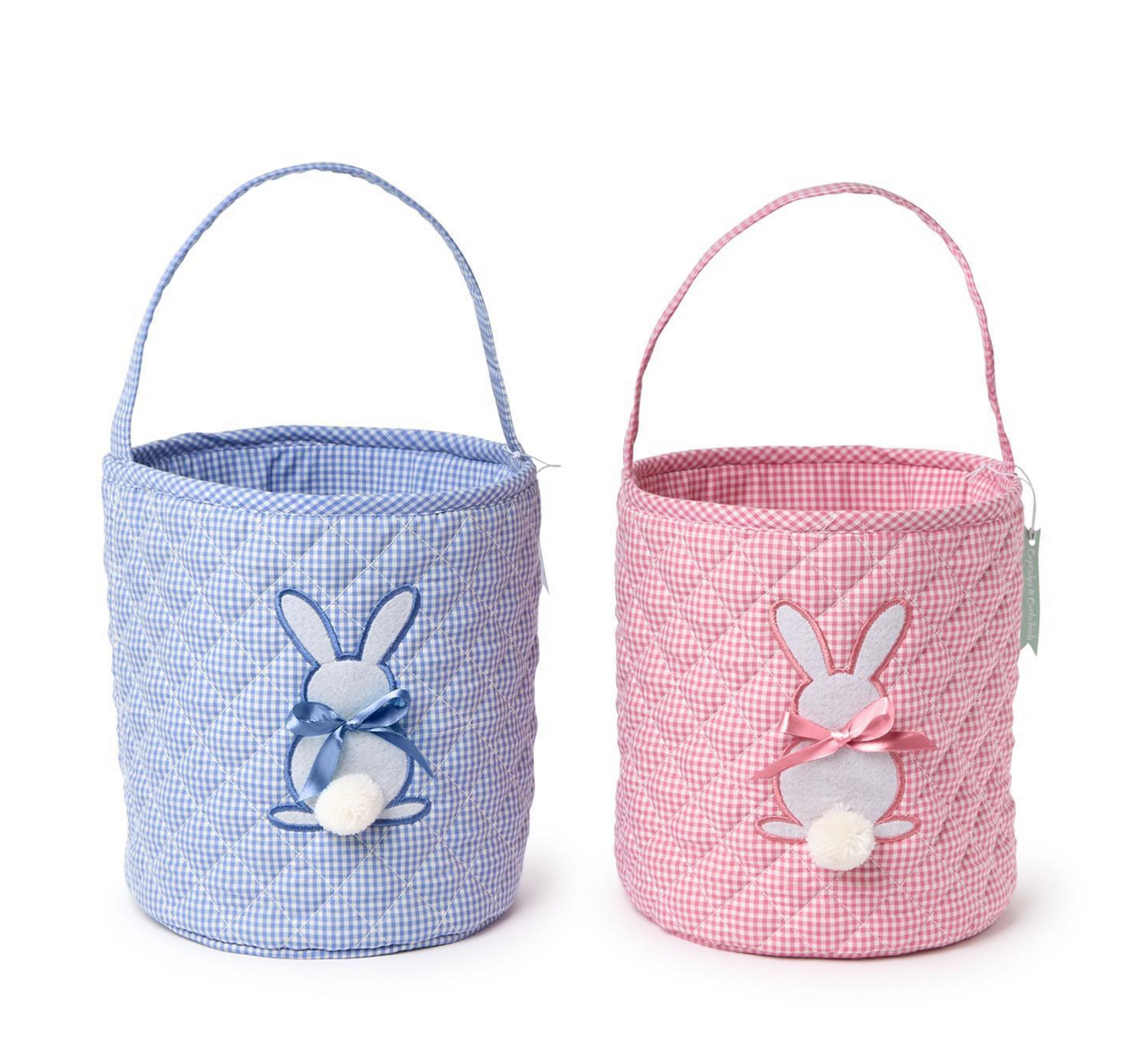 Two's Company - Hoppy Easter Quilted Bucket Tote w Embroidered Bunny Applique