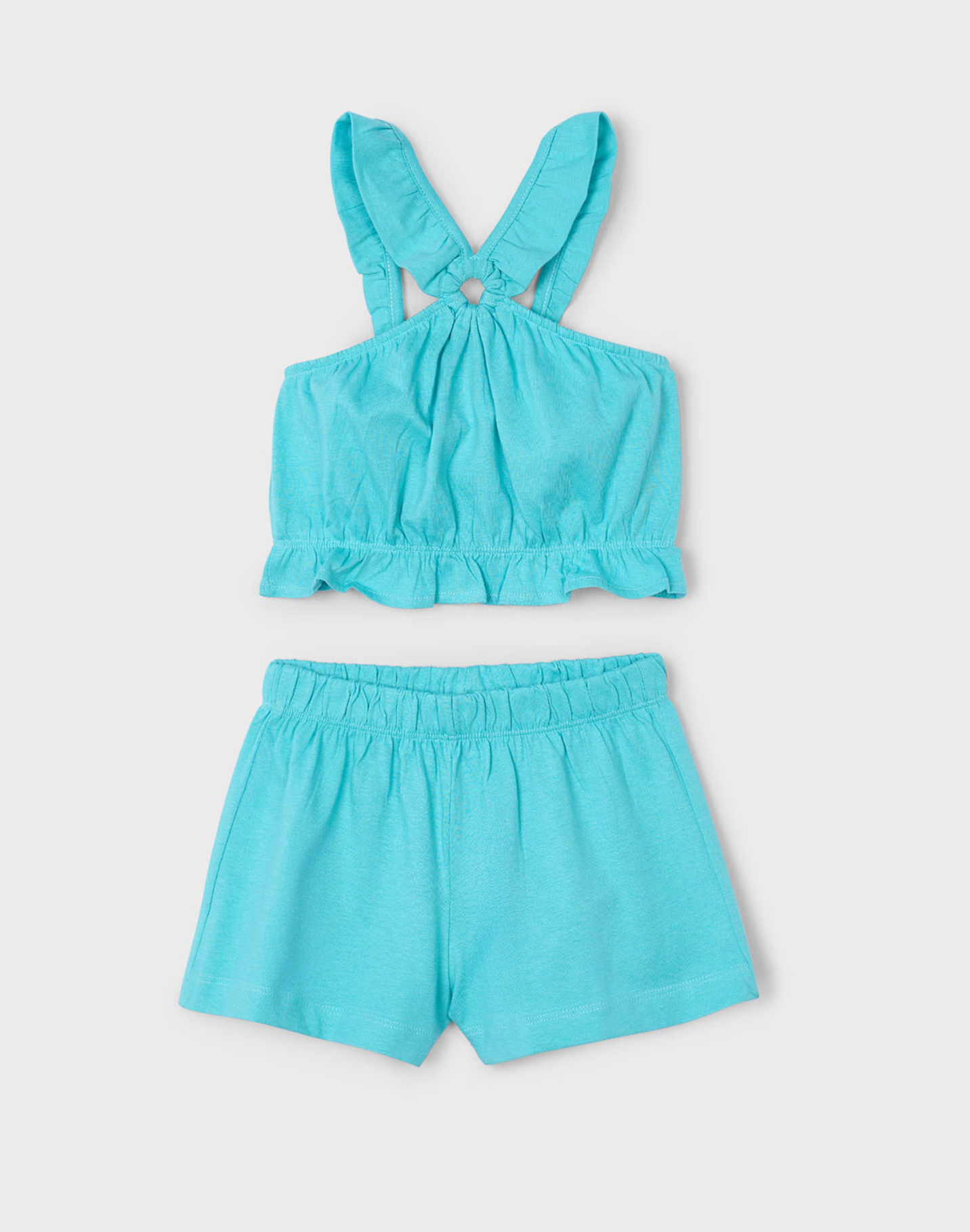 Mayoral - Aqua Dress with Criss Cross Top