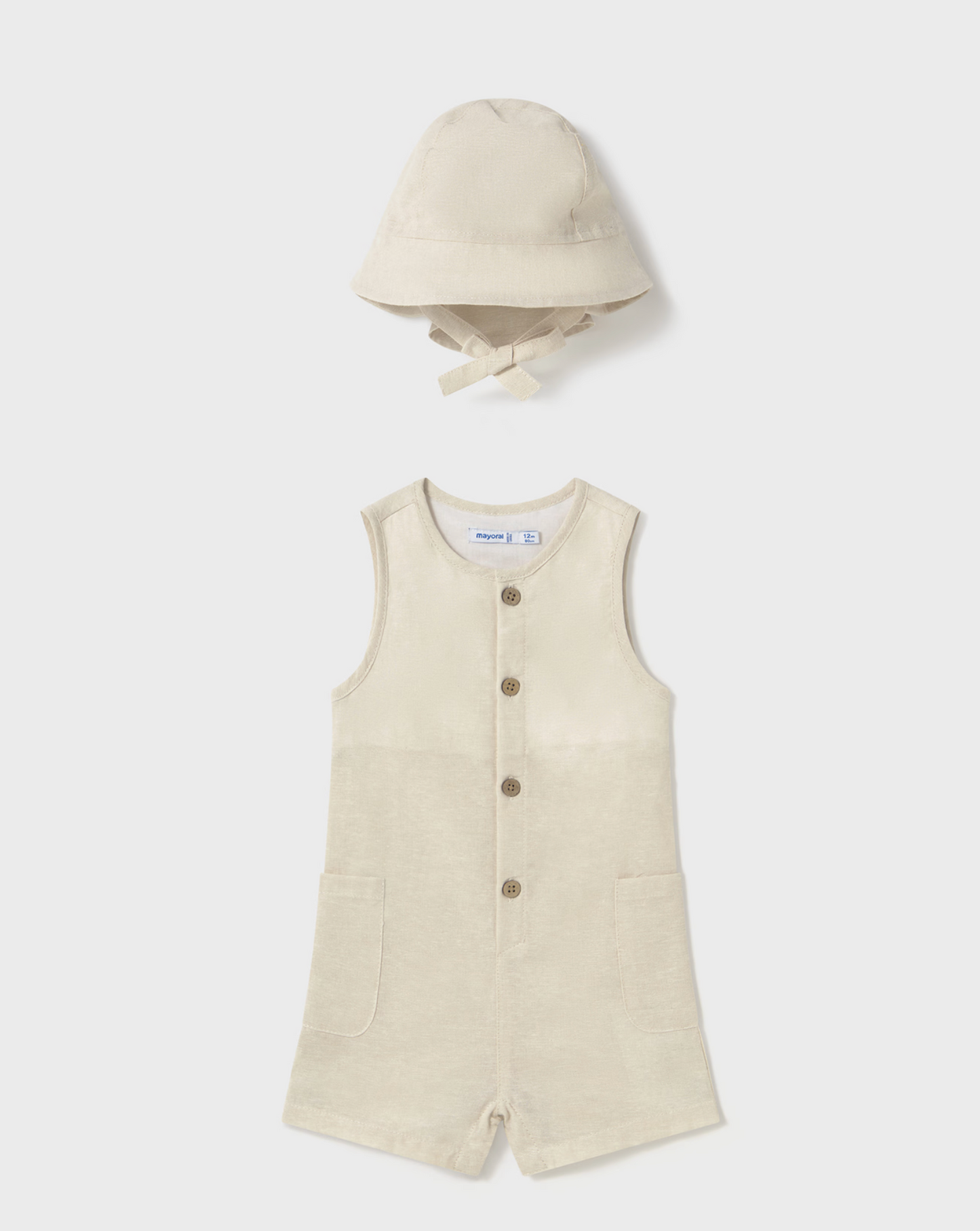 Mayoral - Beige Romper w/ Hat
