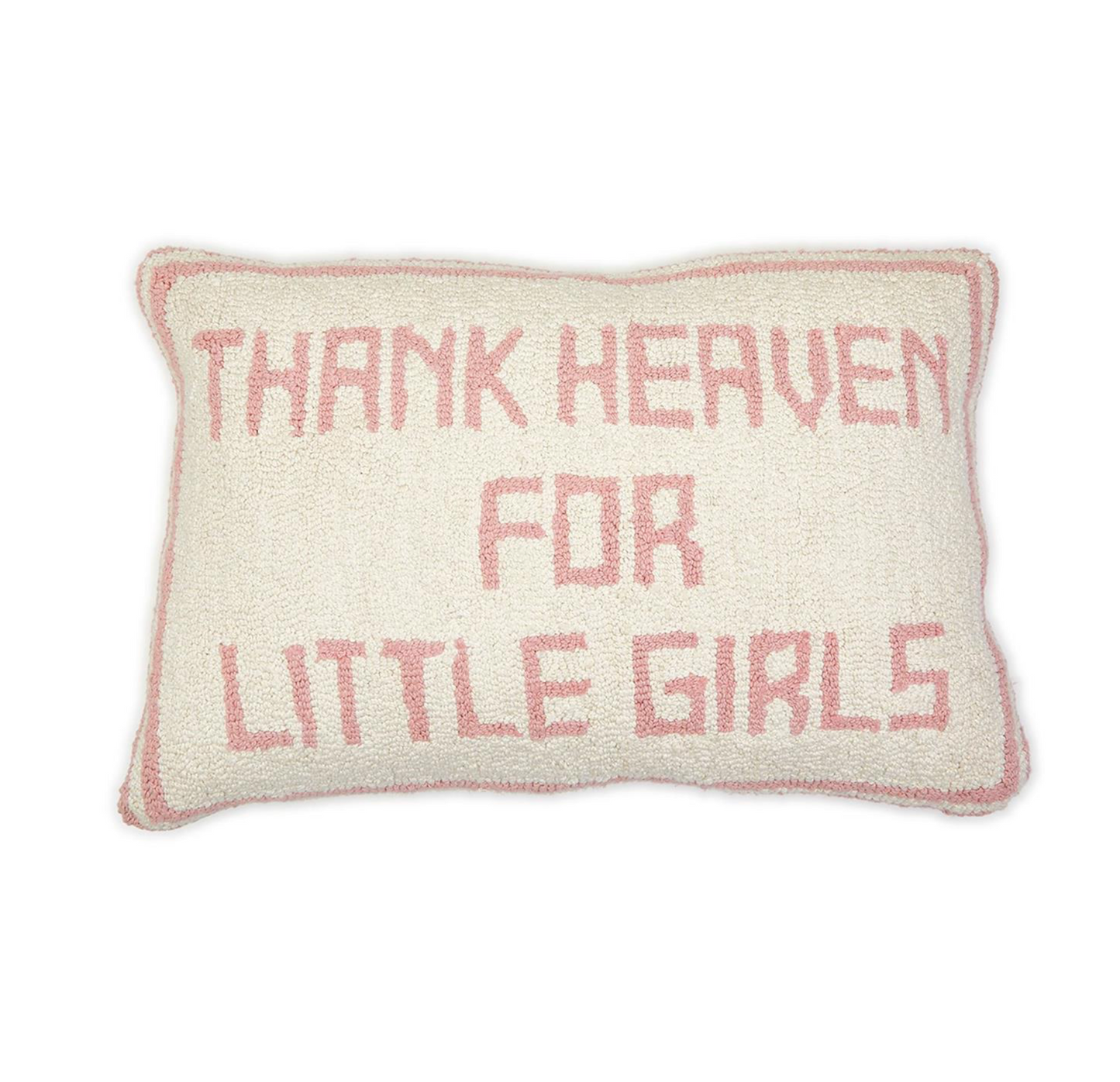 Two's Company - Thank Heaven for Little Girls Punch Embroidery Decorative Throw Pillow
