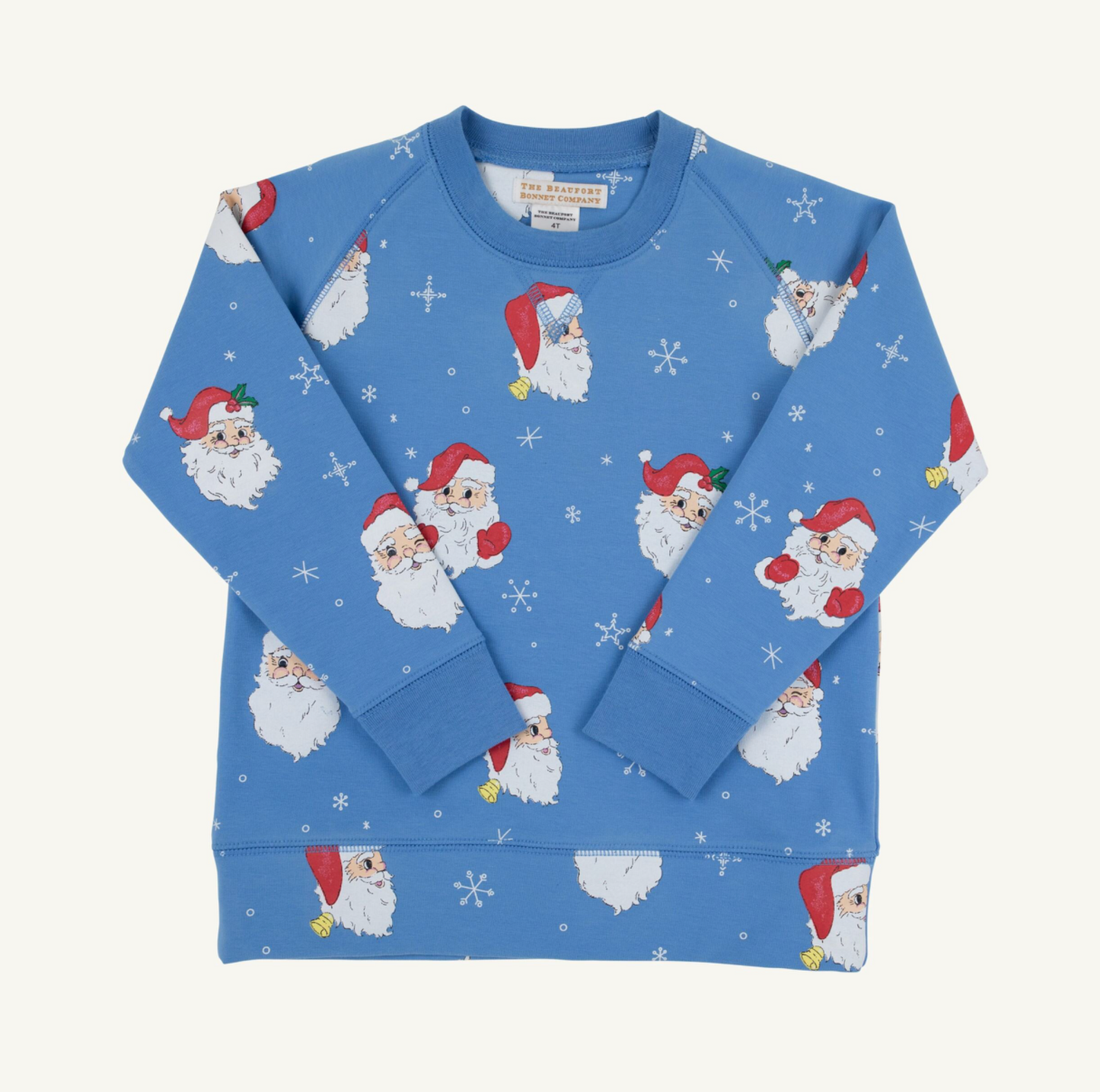 The Beaufort Bonnet Company - Cassidy Comfy Crewneck Dear Santa (Barbados Blue)