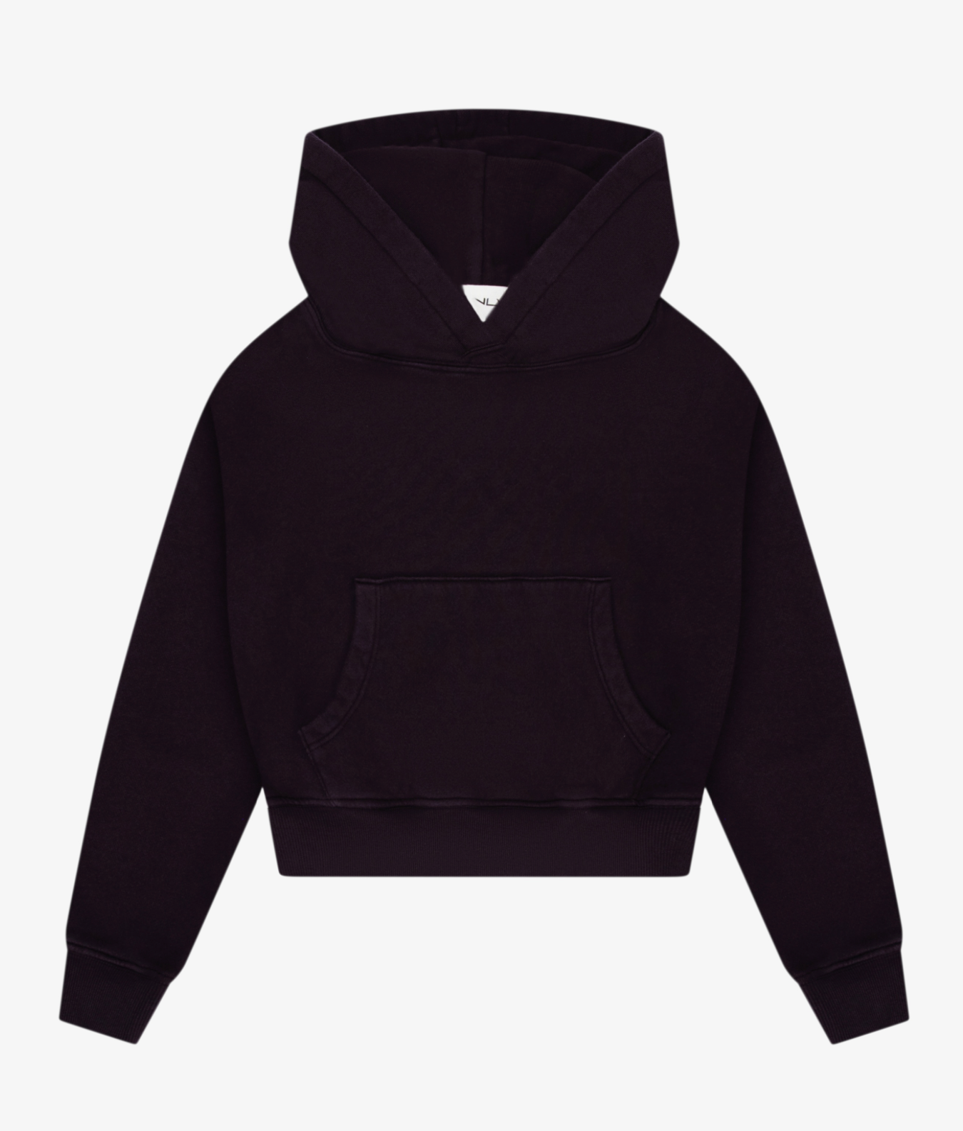 Moroccan Fig Cotton Fleece Cropped Kangaroo Pocket Hoodie