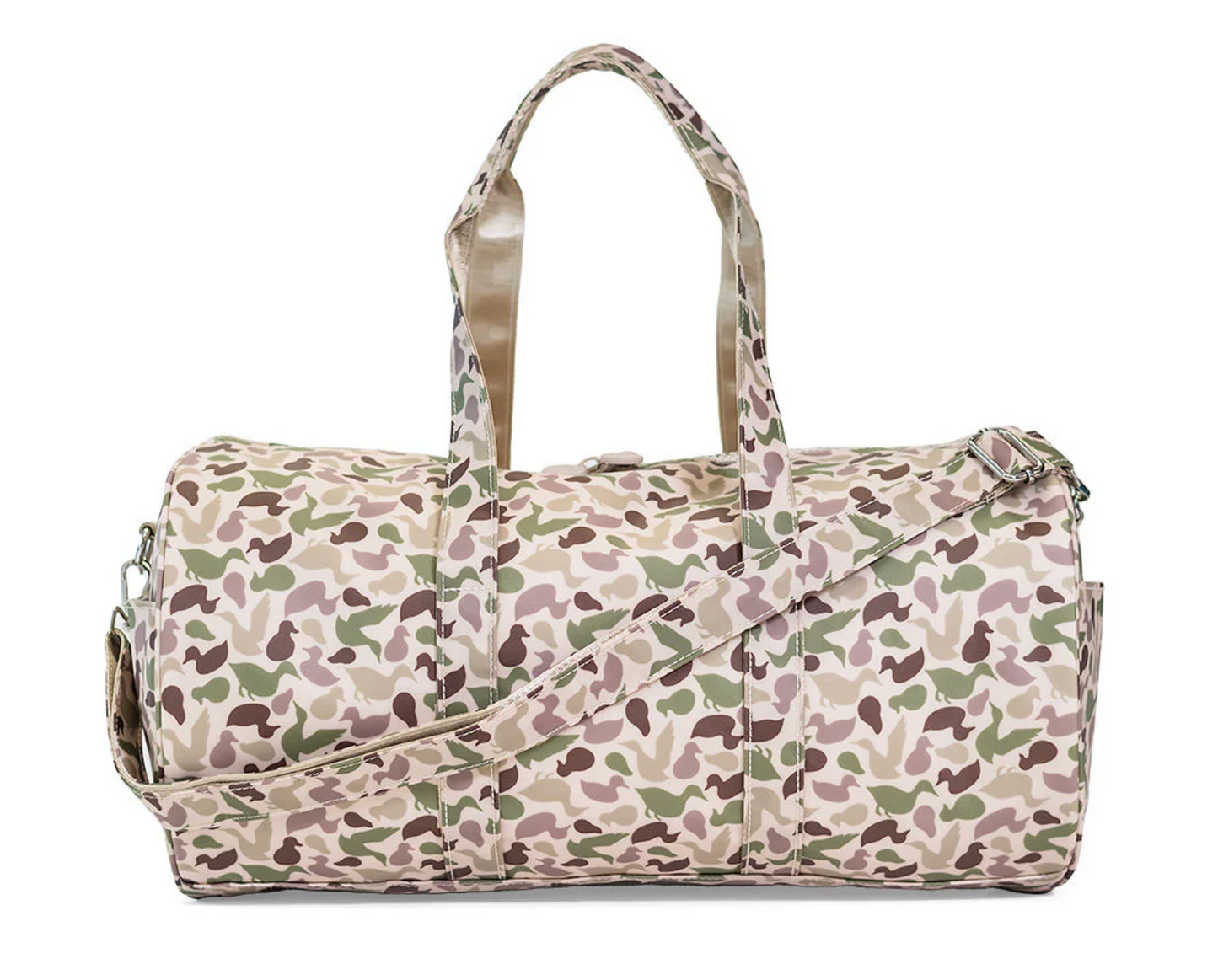 Large TRVL Designs duffle bag with spacious main compartment and sturdy handles, ideal for travel and weekend trips