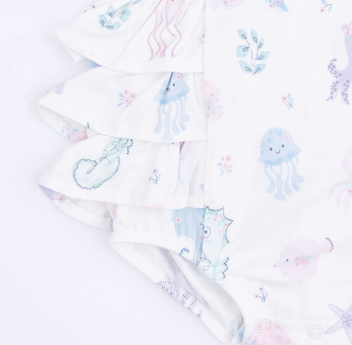 Floral Sea Creatures Ruffle Sunsuit