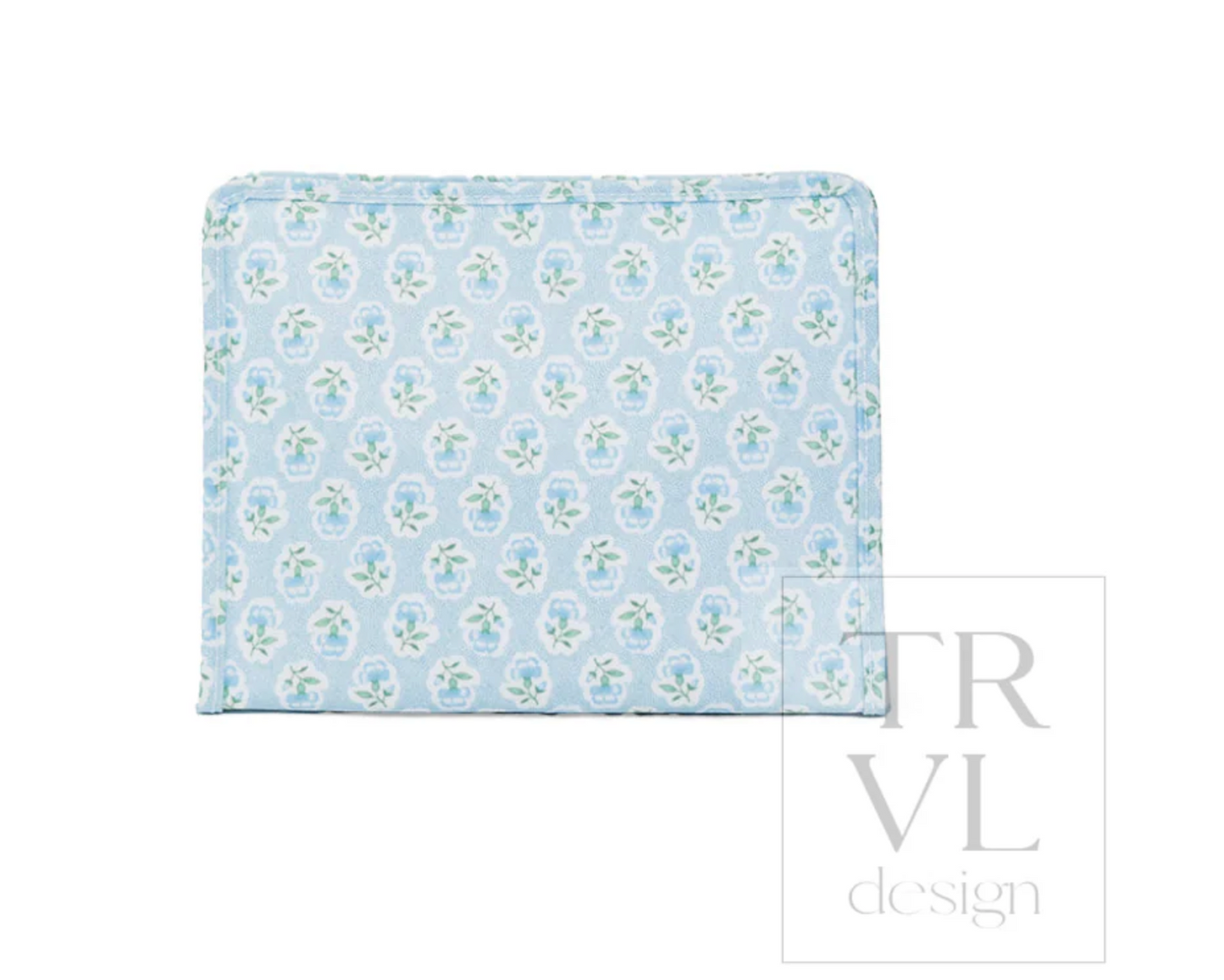 TRVL Designs Roadie large zip pouch with black and white geometric pattern, zipper closure, and compact storage design.