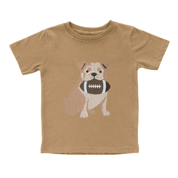 Bulldog Football Patch Short Sleeve T-Shirt