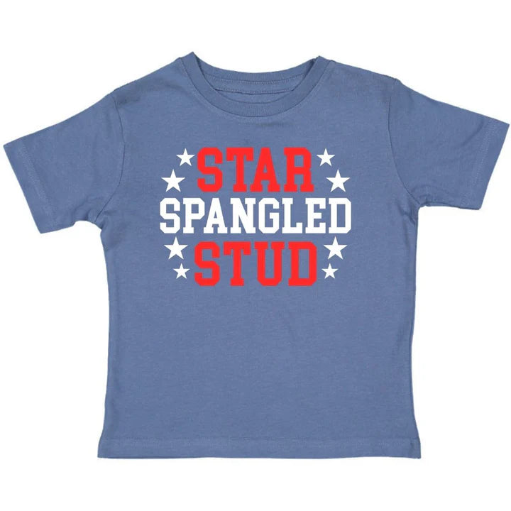 Sweet Wink - Star Spangled Stud Short Sleeve T-Shirt - Indigo