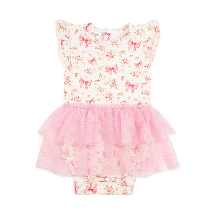 Sweet Wink - Ditsy Floral Short Sleeve Tutu Bodysuit