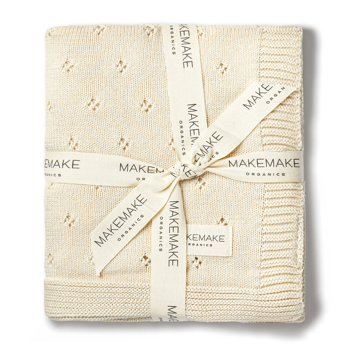 Vanilla Organic Cotton Pointelle Baby Knit Blanket
