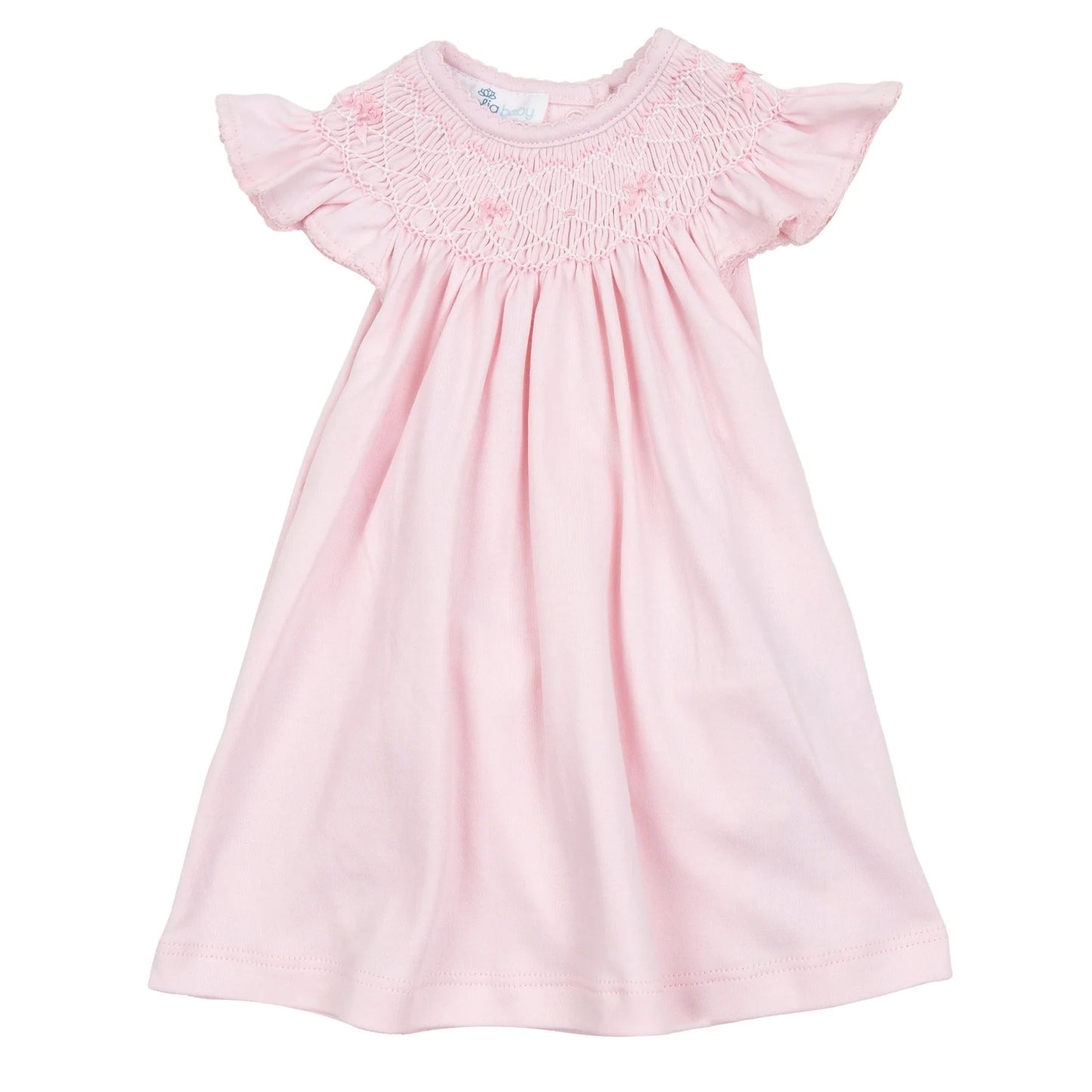 Magnolia Baby - Amelia's Classics Pink Solid Bishop Flutters Dress
