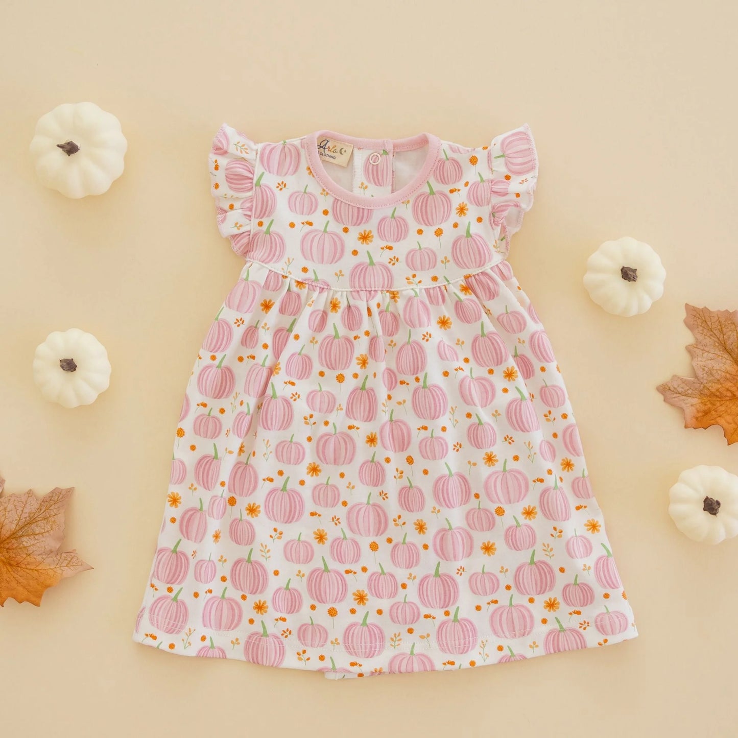 Autumn Blooms Pink Flutters Dress