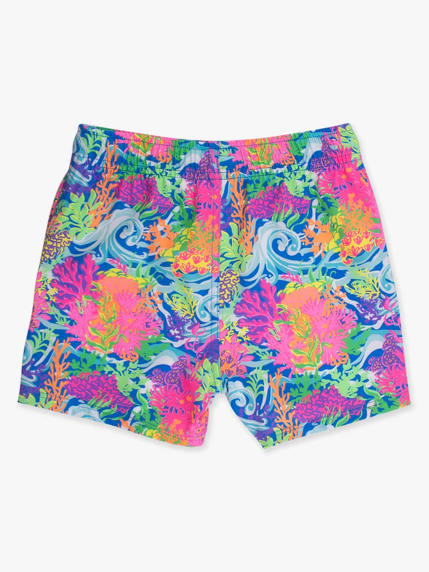 Neon Ocean Coral Performance Hybrid Swim Trunks