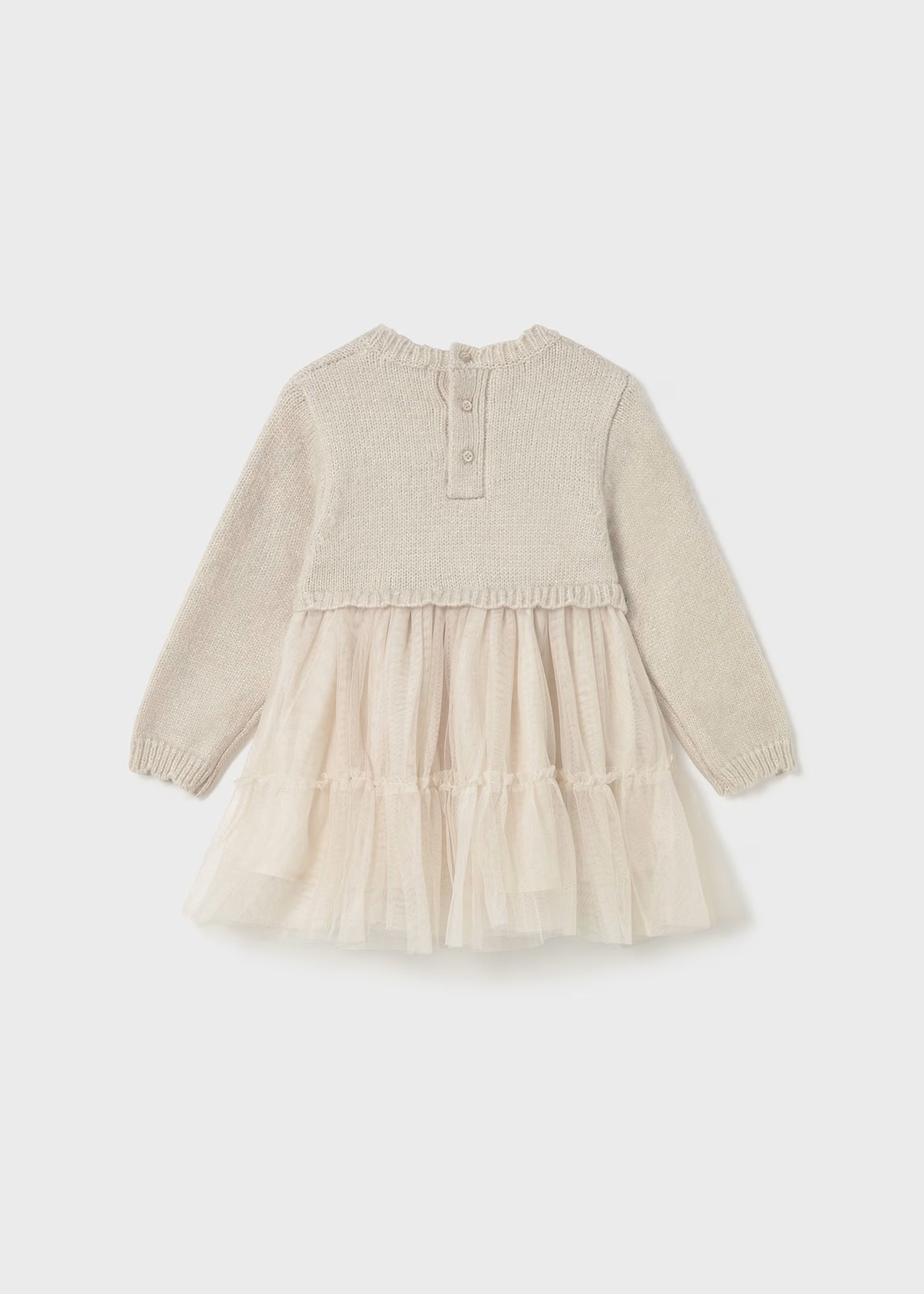 Cream Knit Sweater Tulle Dress