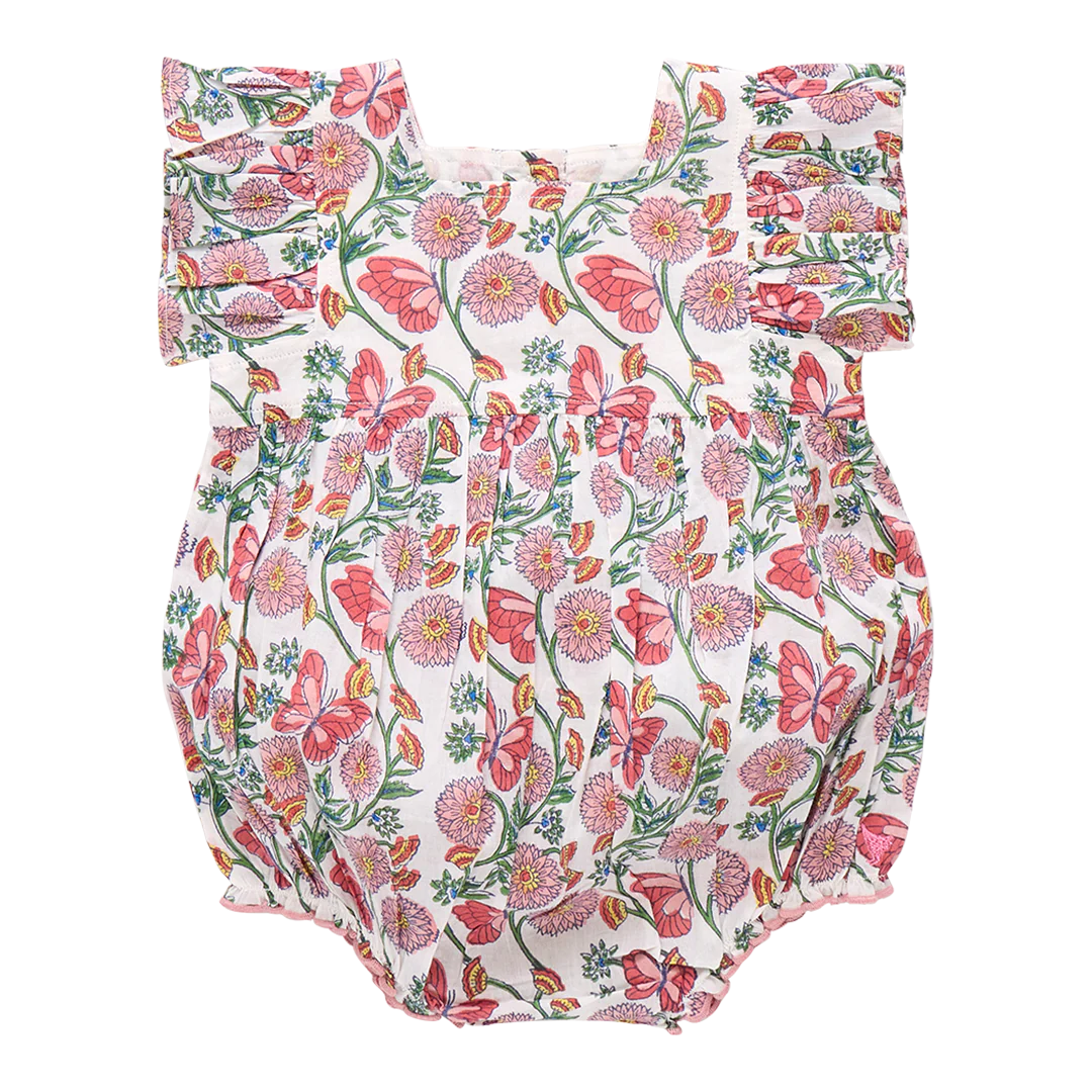 Pink Chicken - Butterfly Vines Baby Girls Elsie Bubble