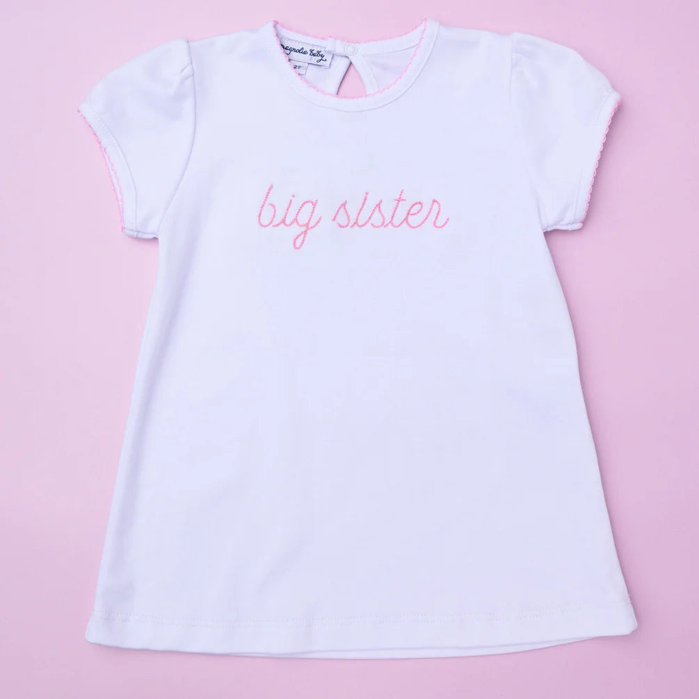 Magnolia Baby - Big Sister Embroidered T-Shirt