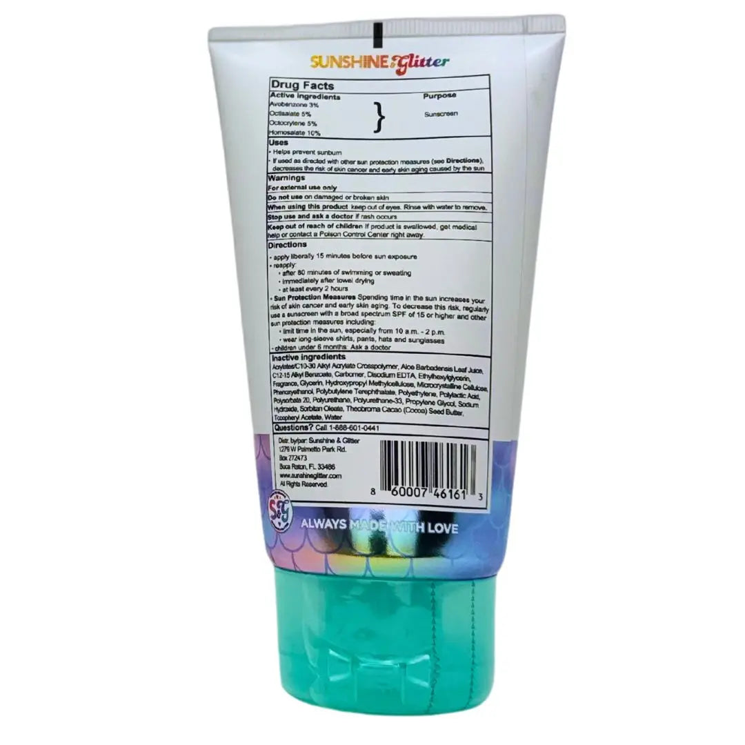 Mermaid Sunscreen Lotion with Glitter