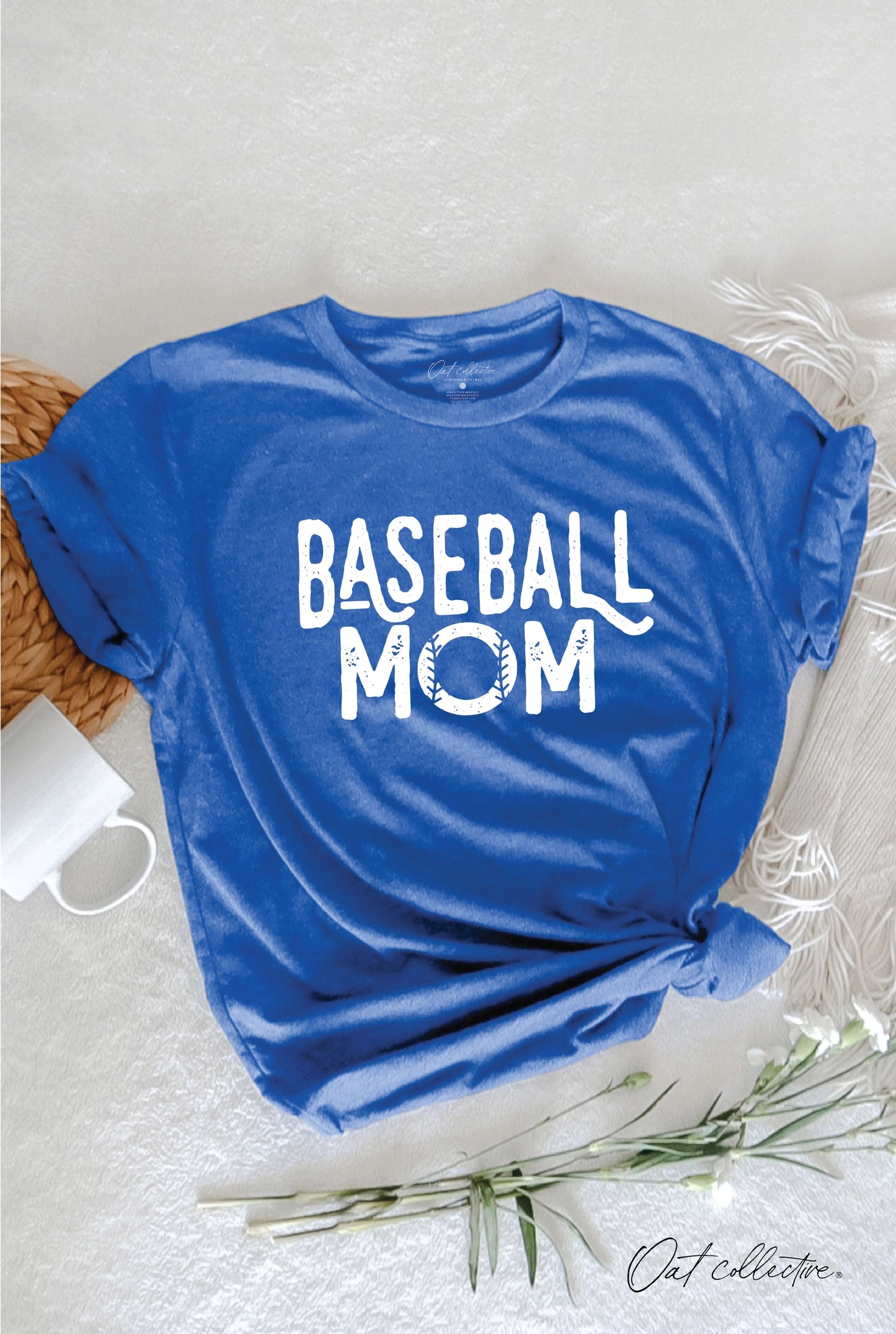 Oat Collective - Baseball Mom Graphic T-Shirt Heather Royal