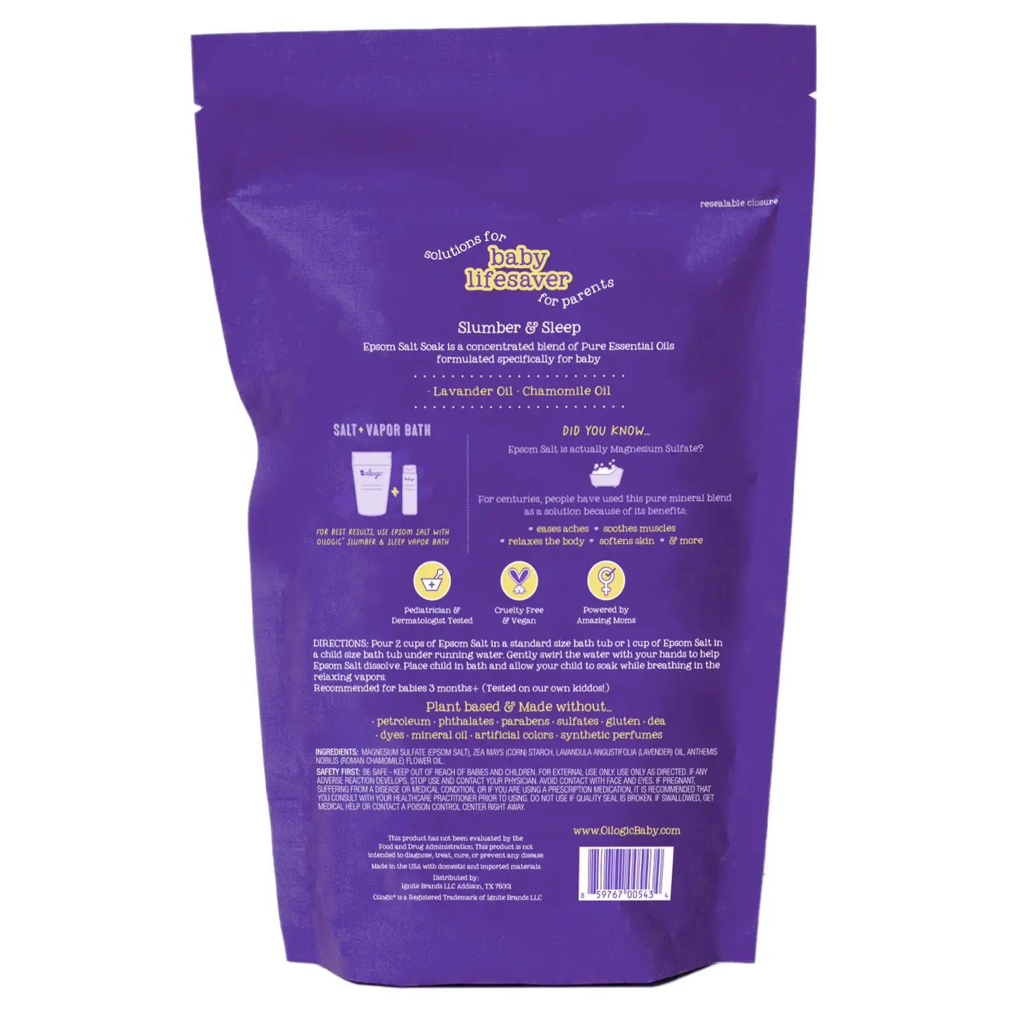 Oilogic - Slumber & Sleep Essential Oil Epsom Salt Soak