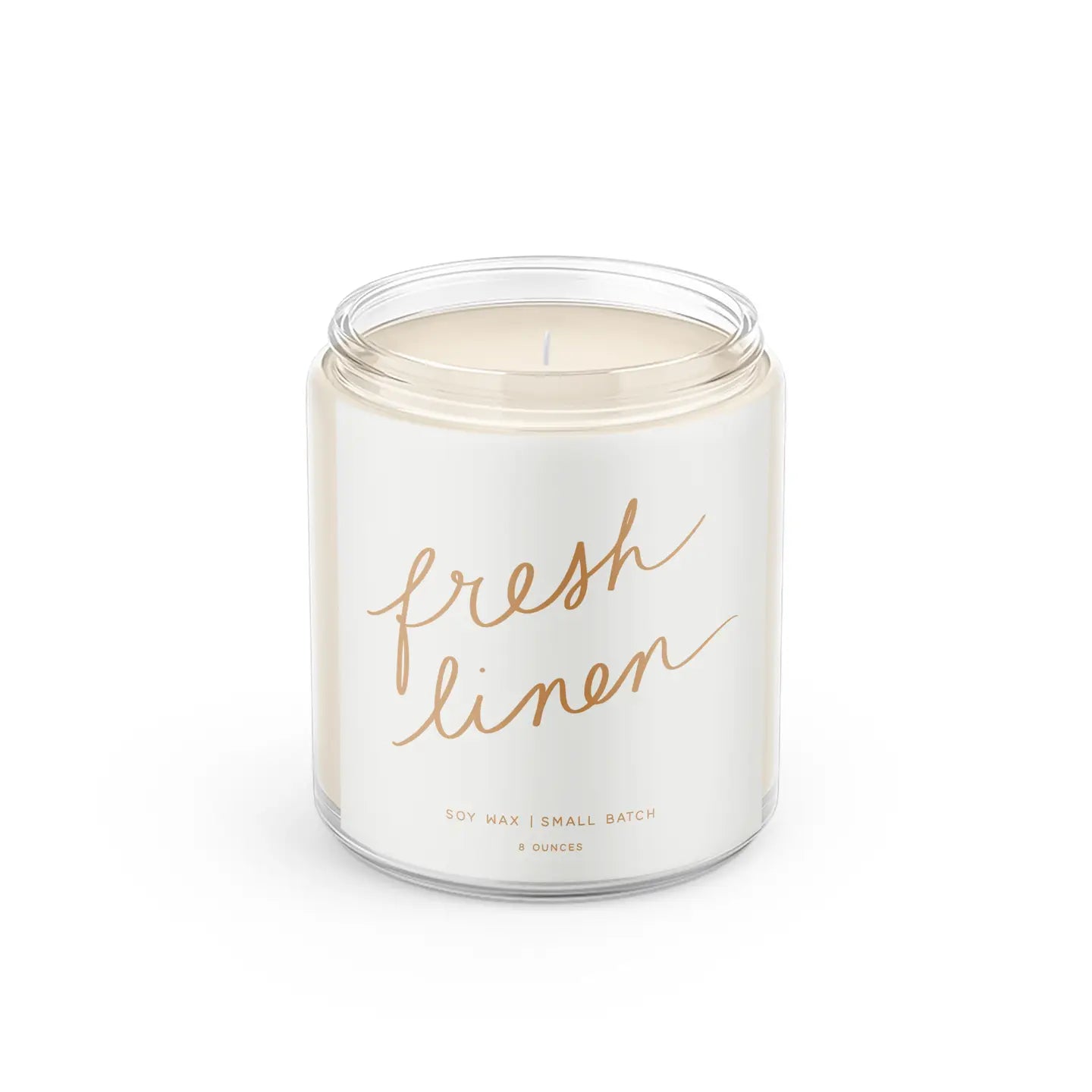 Poured Goods -Fresh Linens: 8 oz Soy Wax
