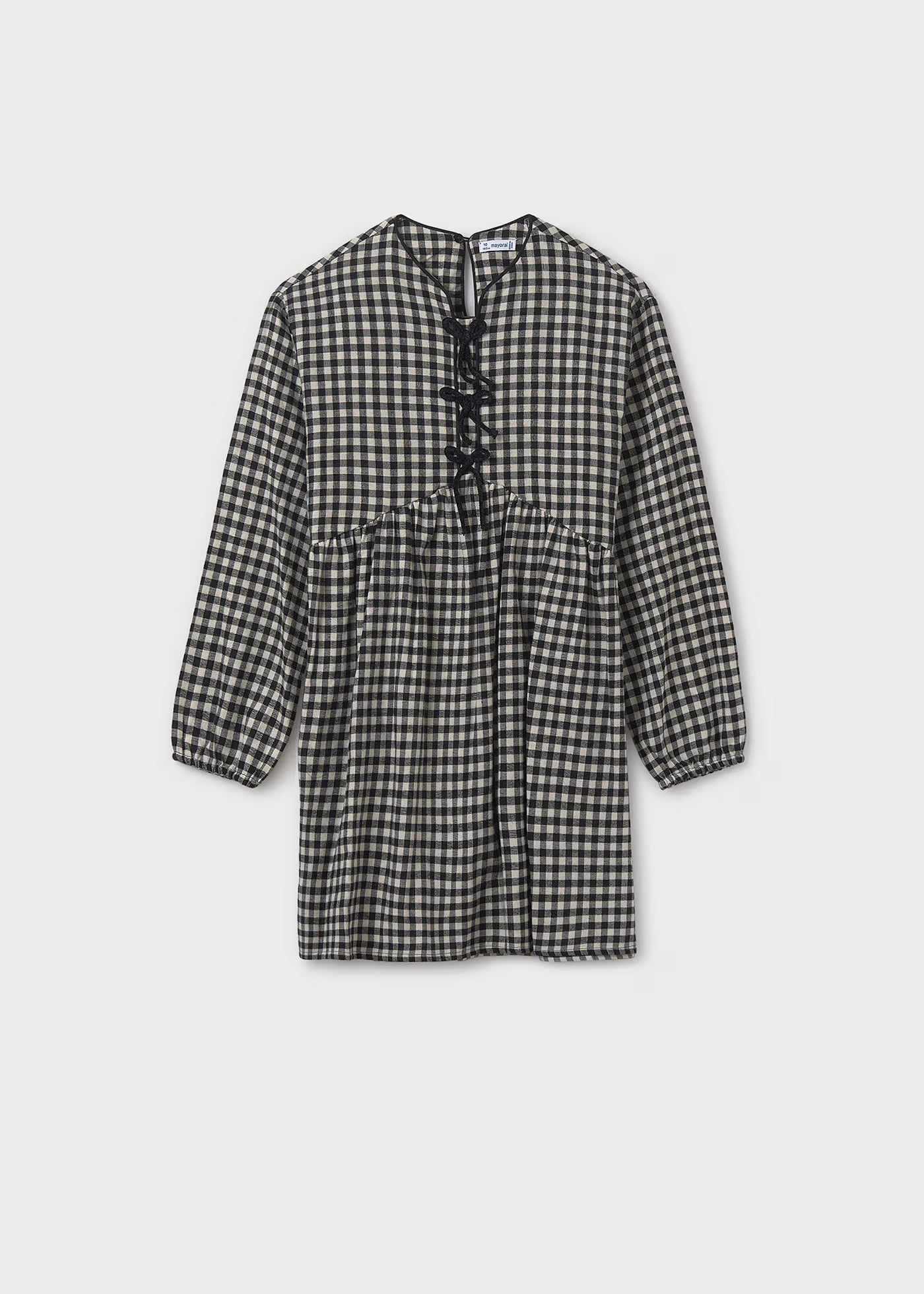 Black Check Bow Front Dress 12