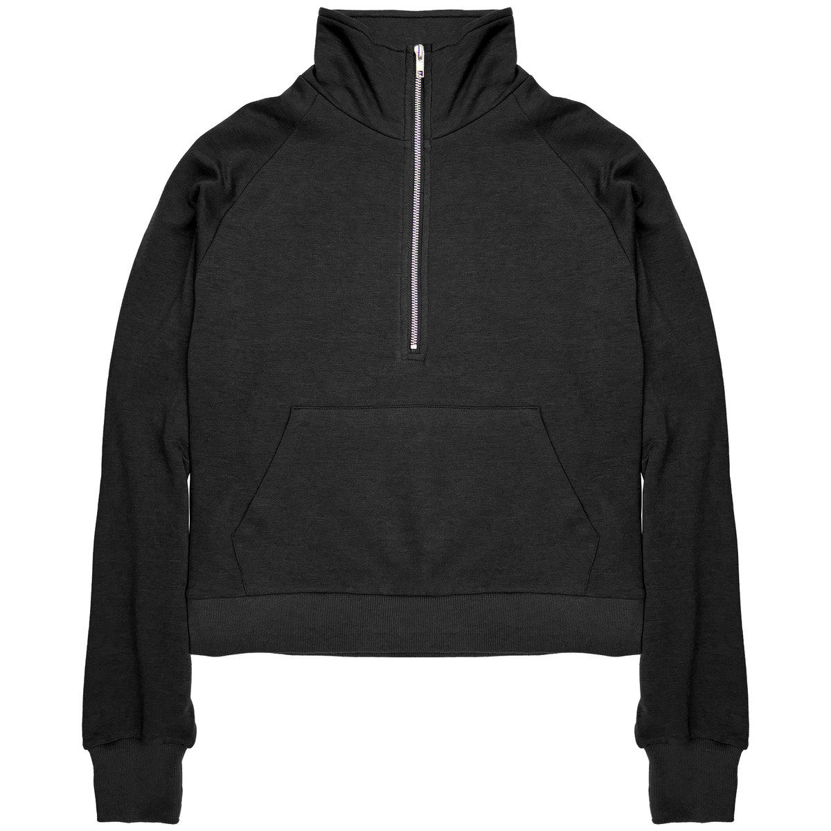 Suzette - Junior Brush Soft Cloud Half Zip Sweatshirt - Black