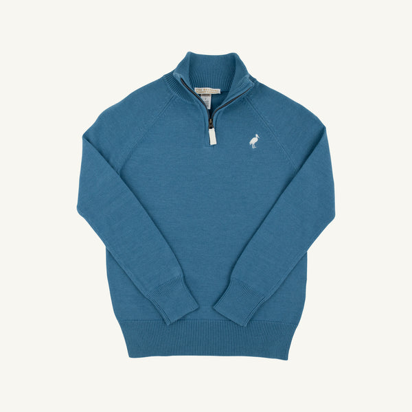 Barnsley Blue Palmetto Pearl Hayden Half Zip Sweater