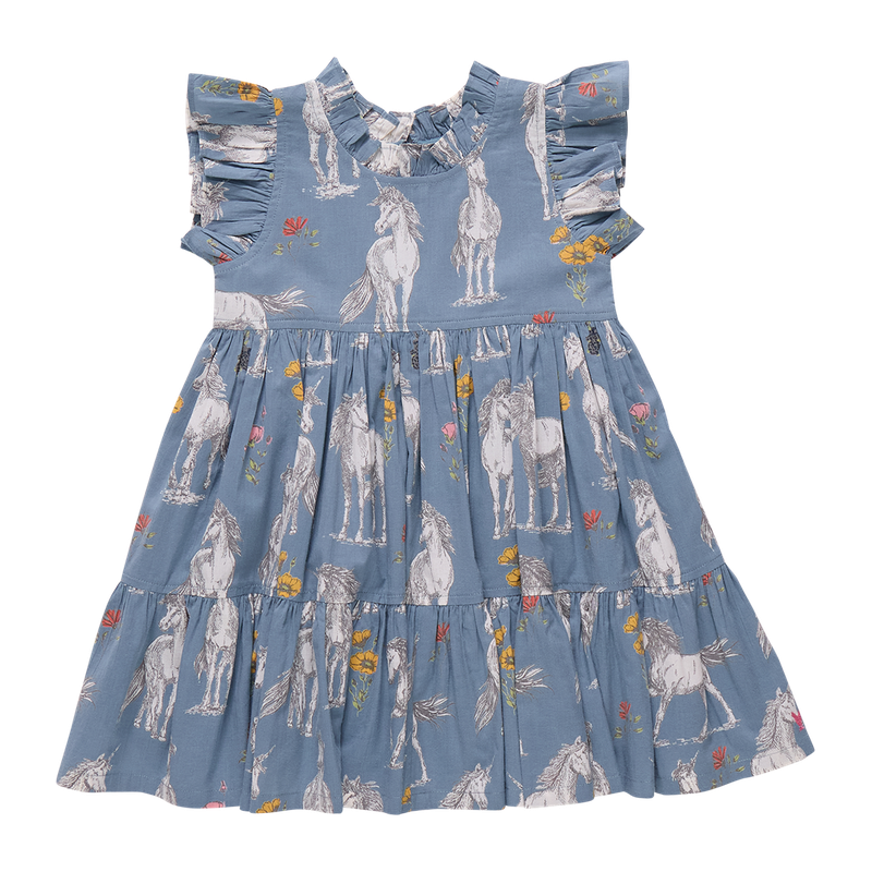 Girls Jennifer Dress - Unicorn Field