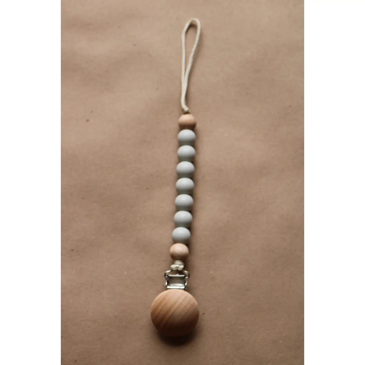 Land of Petite - Pacifier Clip- Light Gray