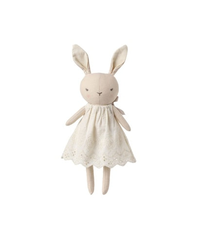 Rylee + Cru Rylee the Rabbit plush toy with soft cream fur and floppy ears
