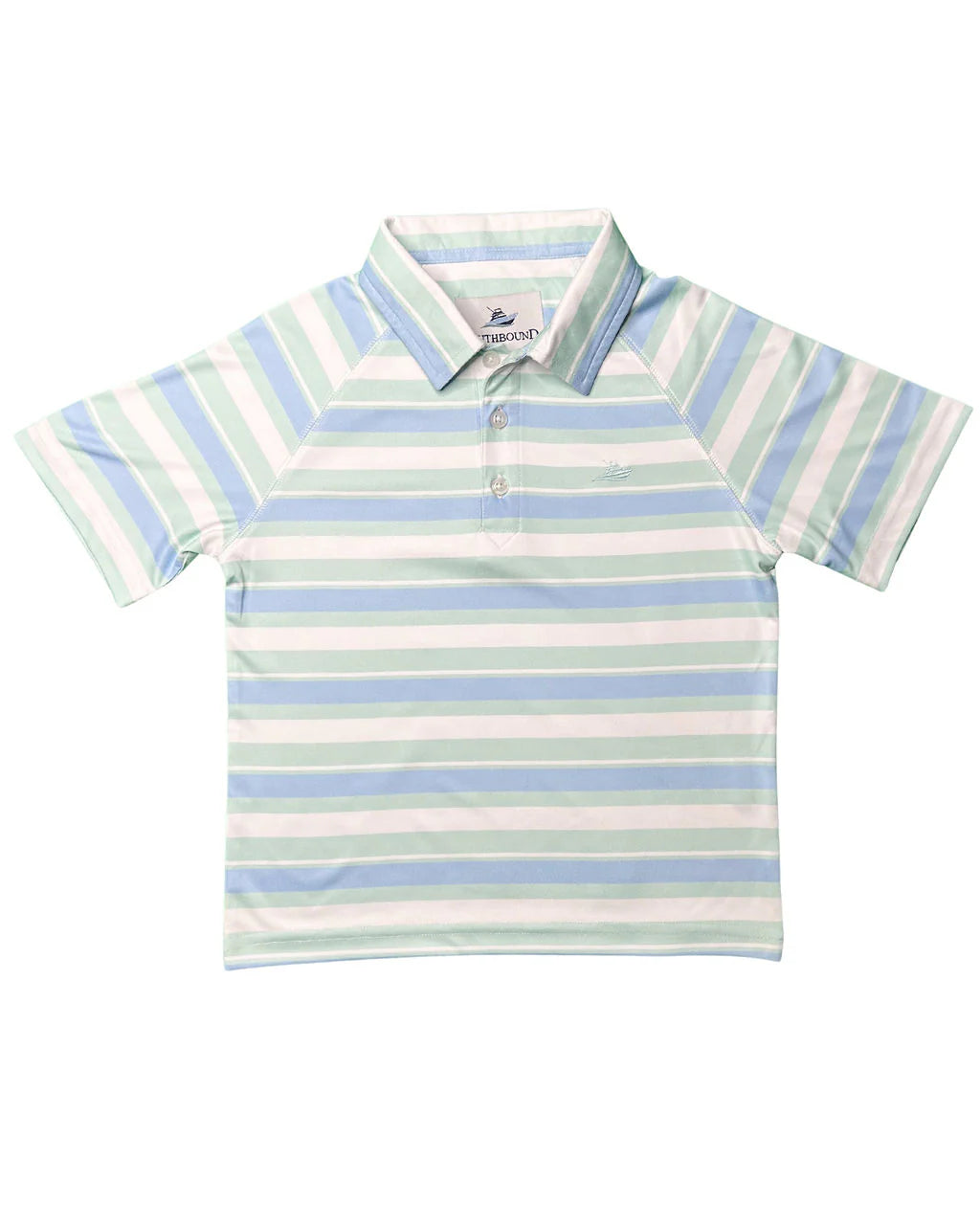 Blue Bell & Dusty Aqua Stripe Boys Polo